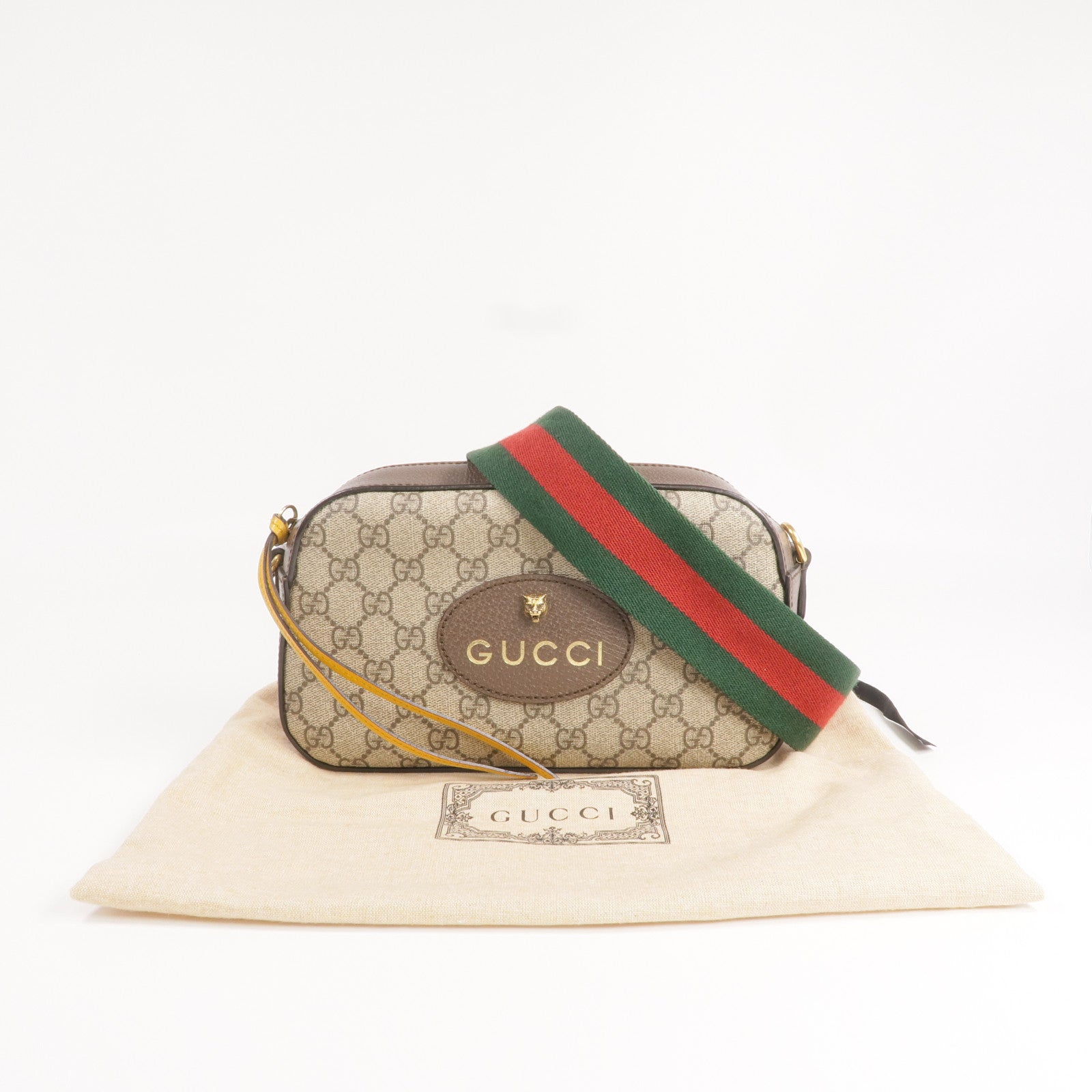 GUCCI 塗層帆布Neo Vintage GG Supreme金扣肩背袋
