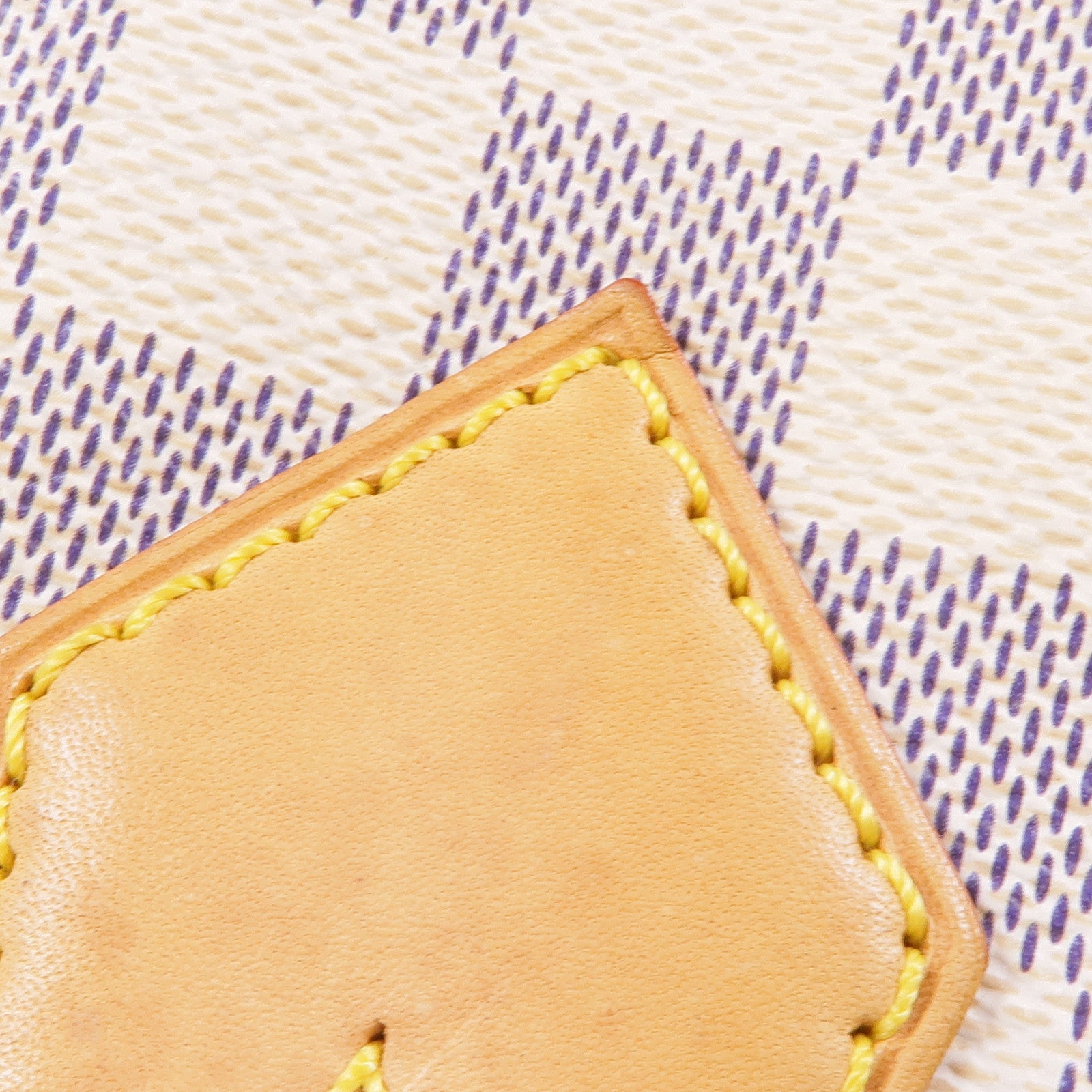 LOUIS VUITTON Damier Azur Saleya PM金扣手挽袋白色