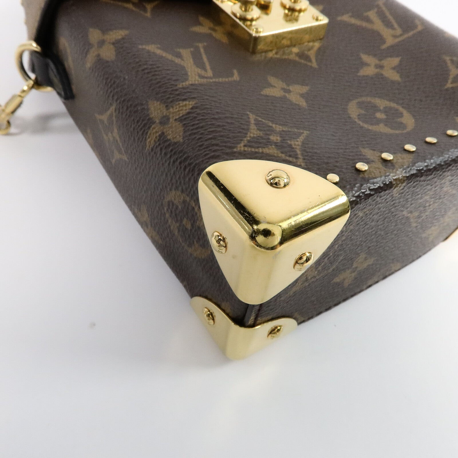 LOUIS VUITTON Monogram/Monogram Reverse Camera Box金扣鏈帶手挽肩背兩用袋