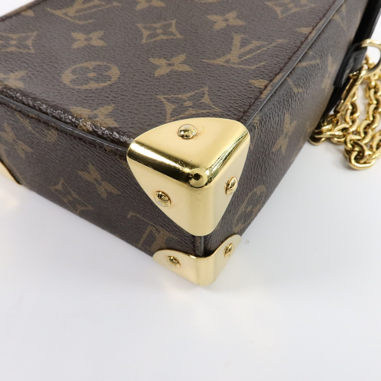 LOUIS VUITTON Monogram/Monogram Reverse Camera Box金扣鏈帶手挽肩背兩用袋