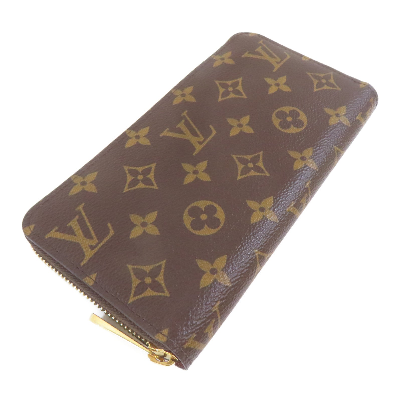 LOUIS VUITTON Monogram Zipper Long Wallet金扣長錢包啡色