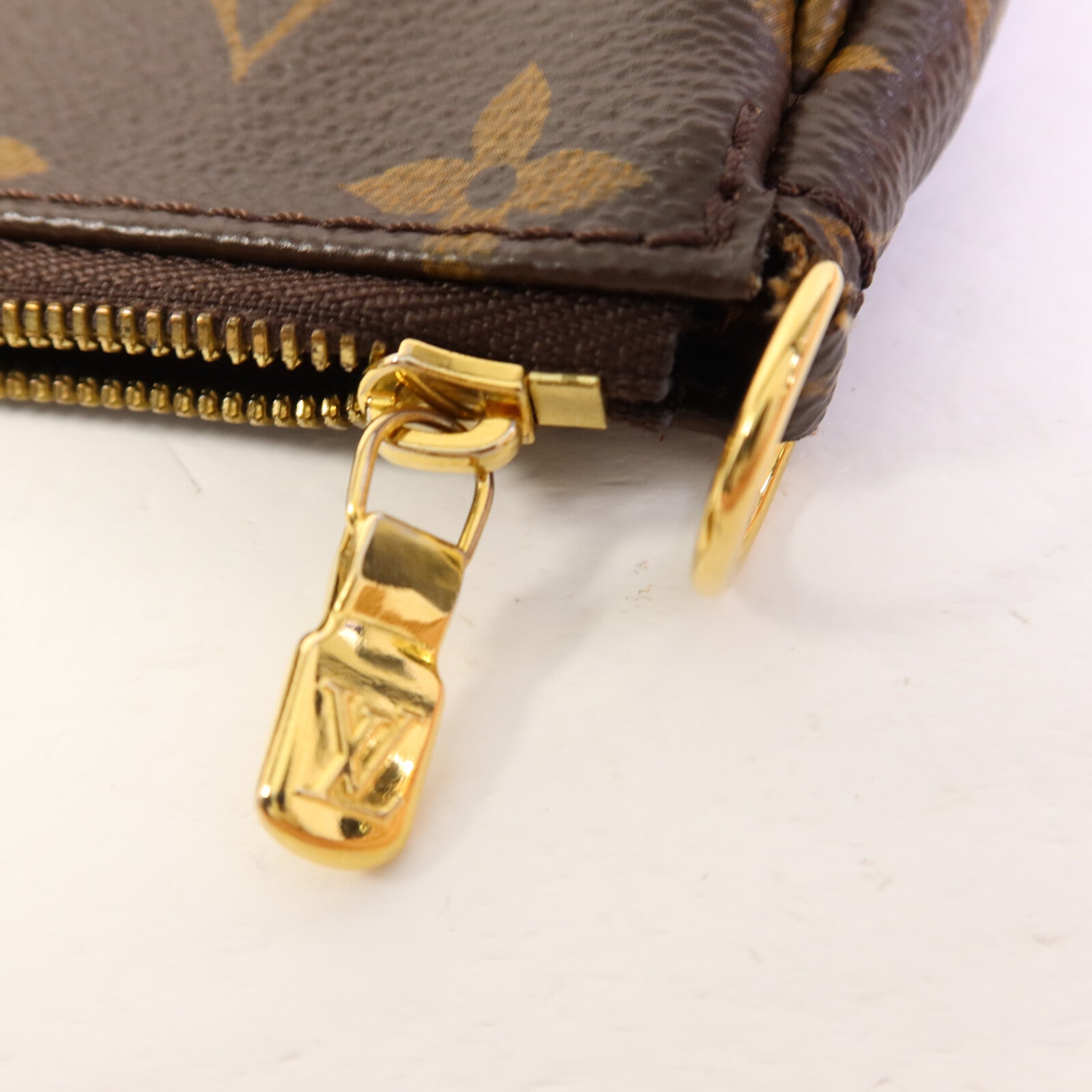 LOUIS VUITTON Monogram Multi Pochette Accessoires金扣手挽肩背兩用袋棕色