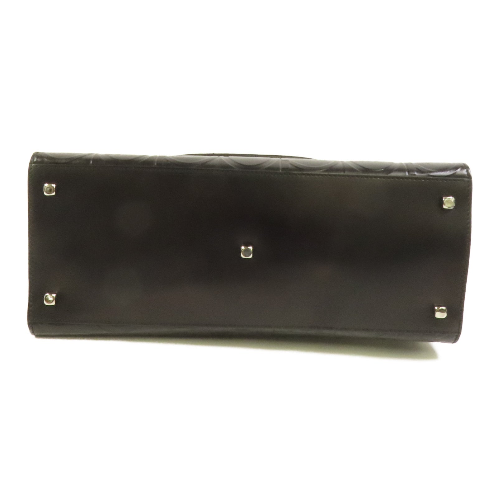 Salvatore Ferragamo 牛皮皮革Gancini Hand Bag銀扣手挽袋