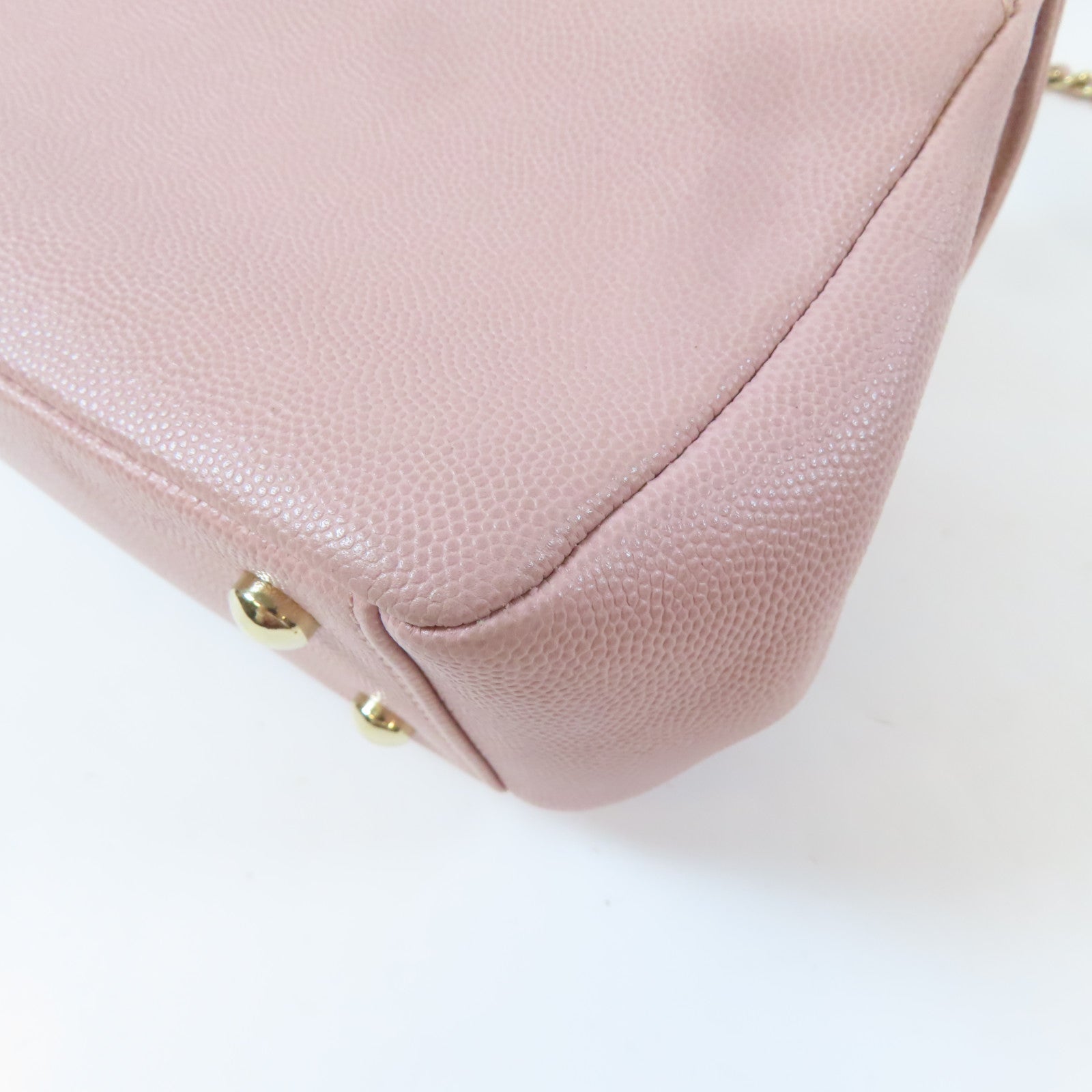 CHANEL 【激減優惠】Caviar皮革Matelasse Chain Shoulder Bag金扣手挽肩背兩用袋粉紅色