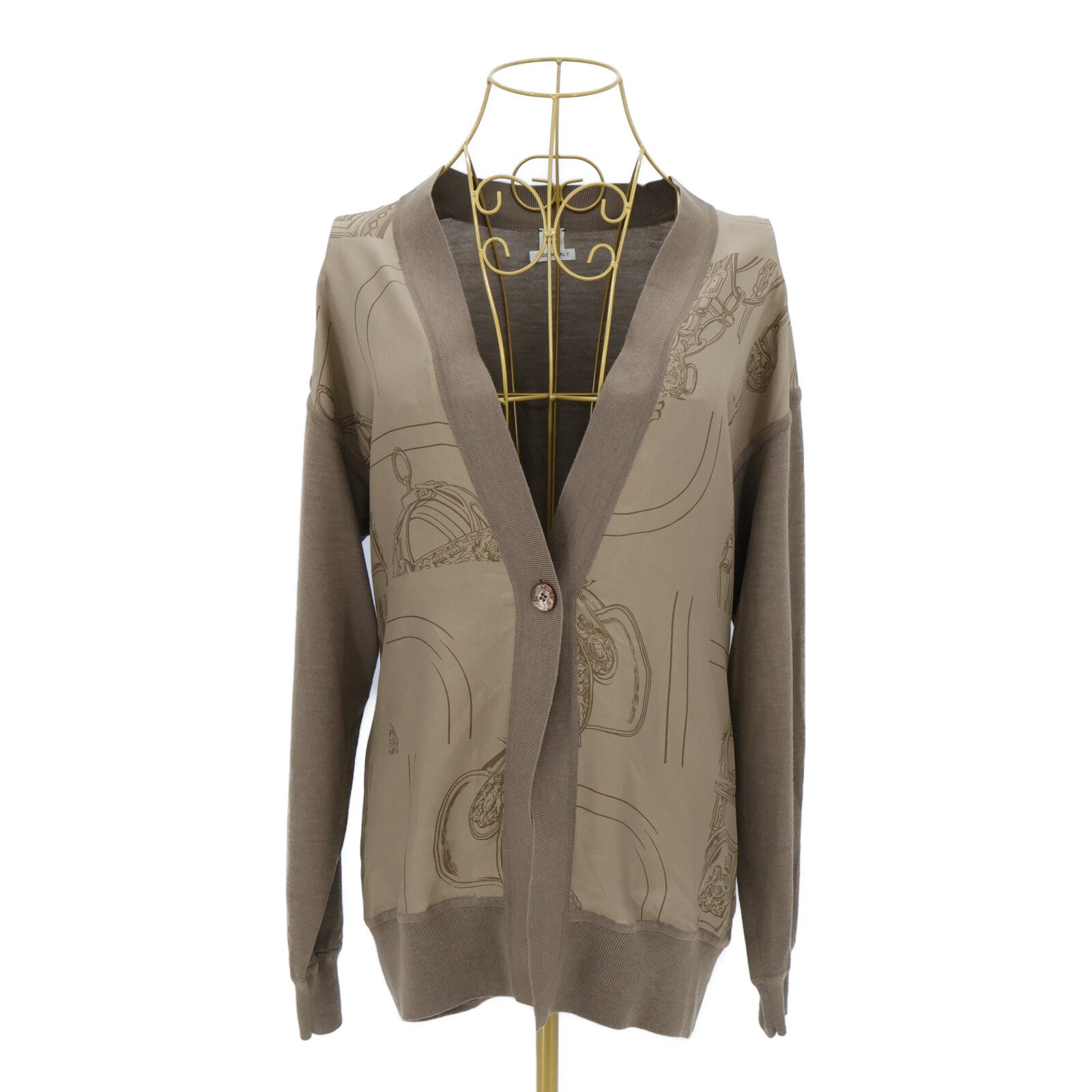 HERMES Long-Sleeve Twillaine Cardigan針織