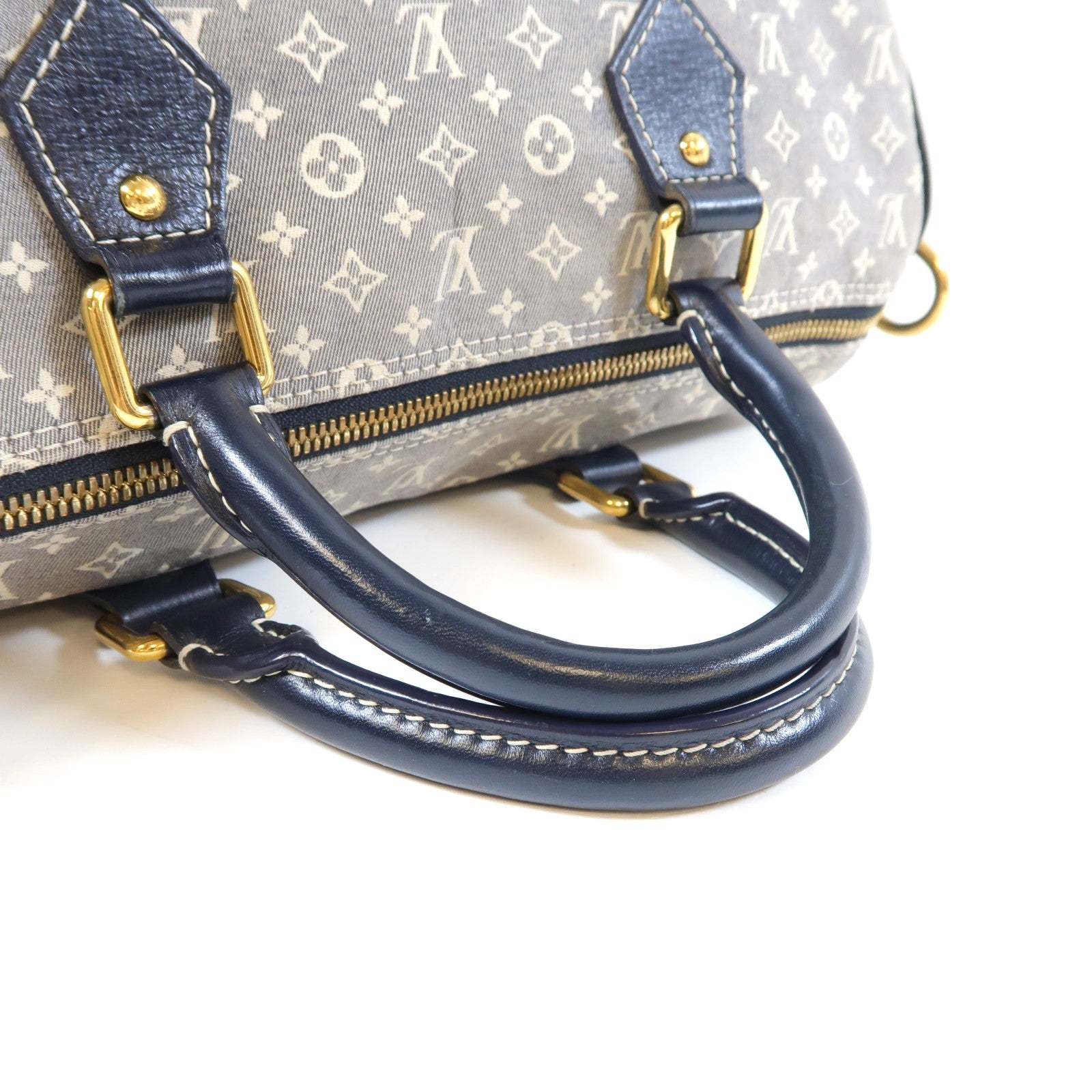LOUIS VUITTON Monogram Idylle Speedy金扣手挽肩背兩用袋灰色/藍色