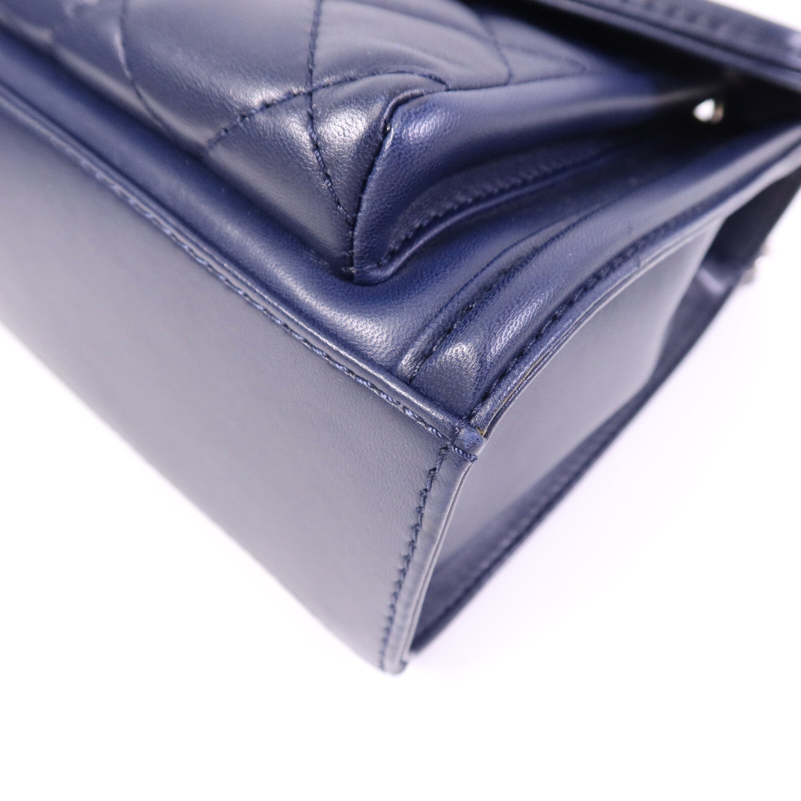 CHANEL 羊皮皮革Chain Shoulder Bag銀扣鏈帶肩背袋
