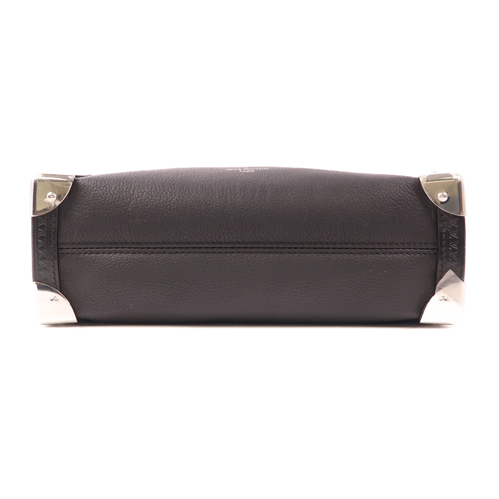 LOUIS VUITTON 牛皮皮革Side Trunk MM銀扣手挽肩背兩用袋