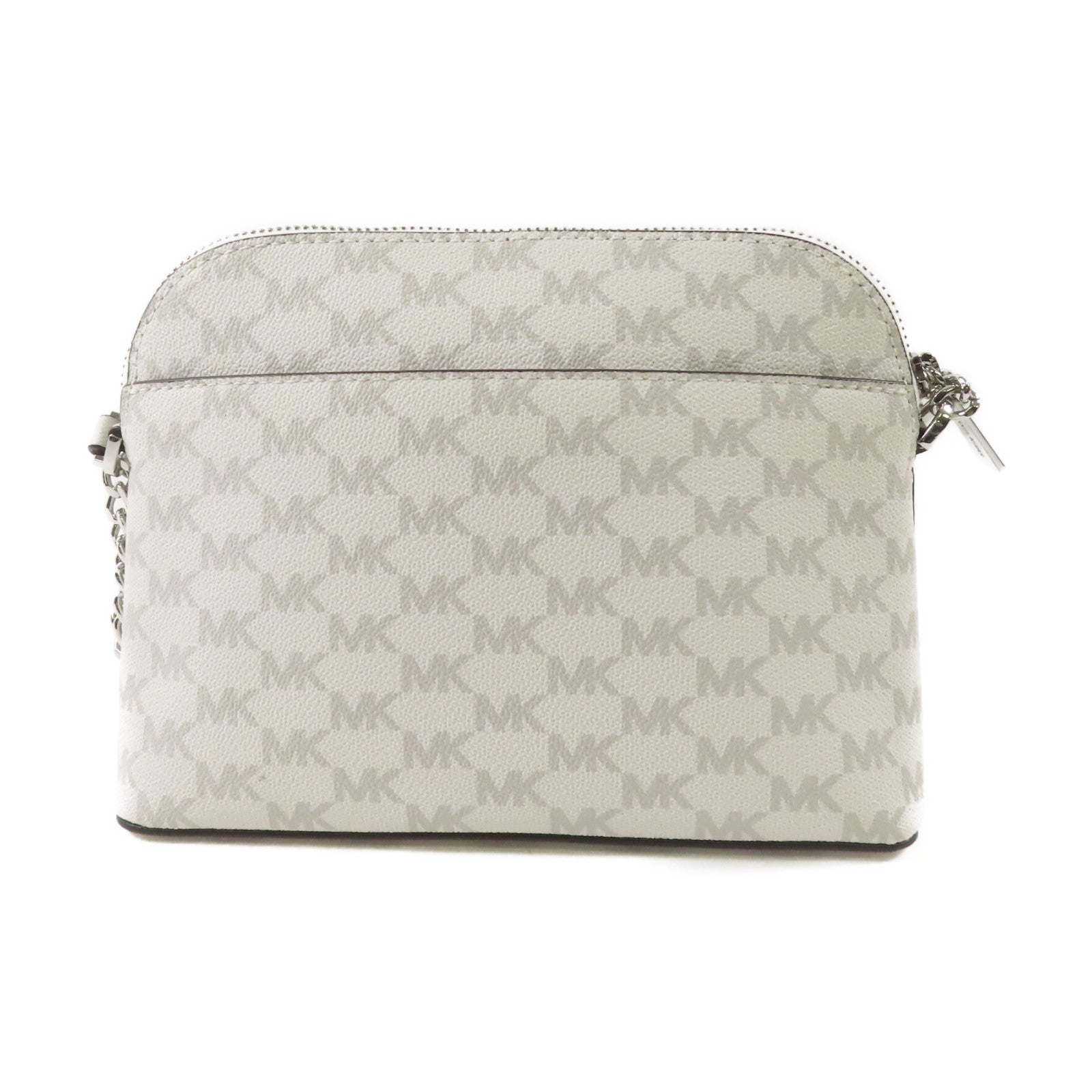 Michael Kors SHW Chain Shoulder Bag 38TOCIJC3V PVC Coated Canvas White