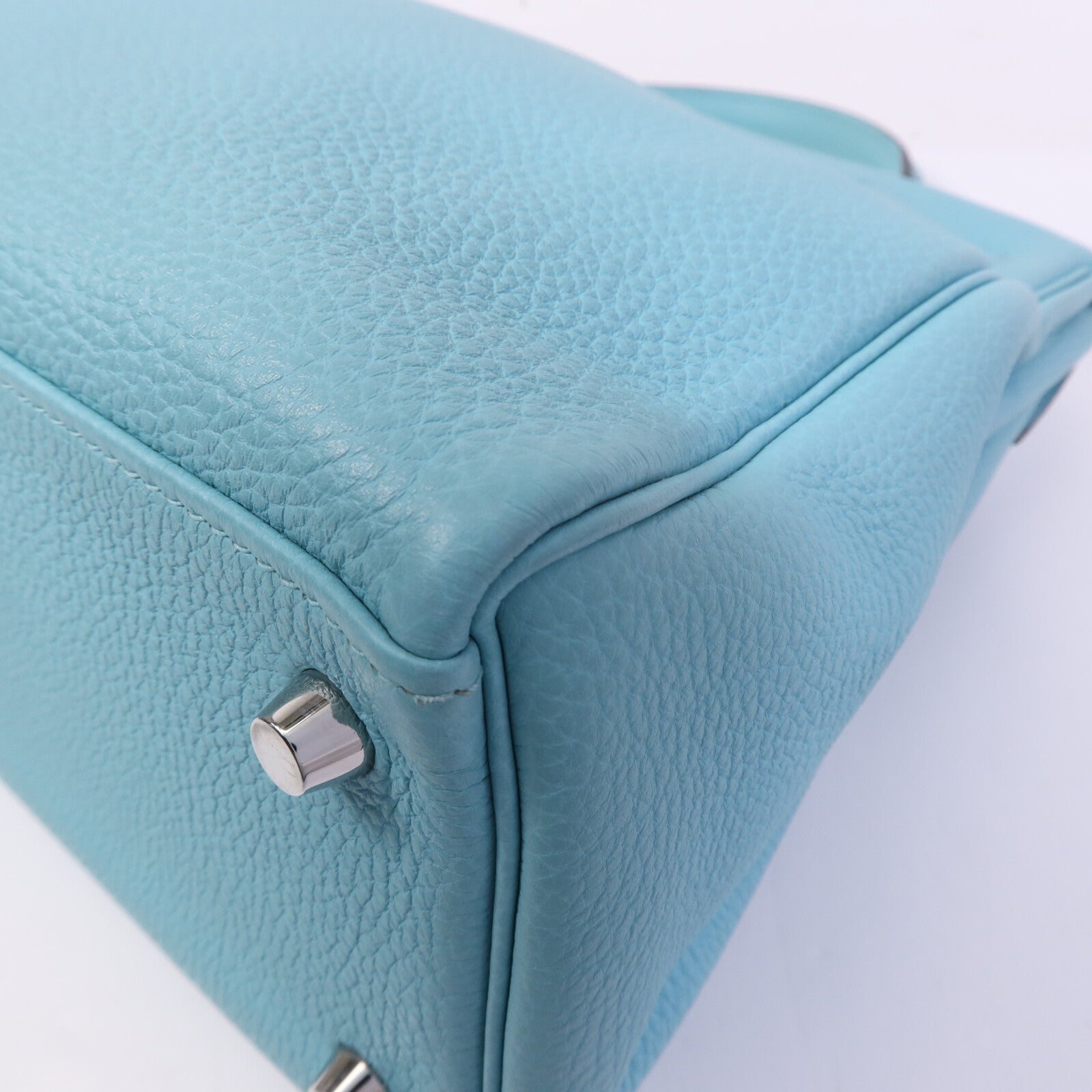 HERMES Clemence皮革Kelly 32手挽肩背兩用袋Bleu Atoll