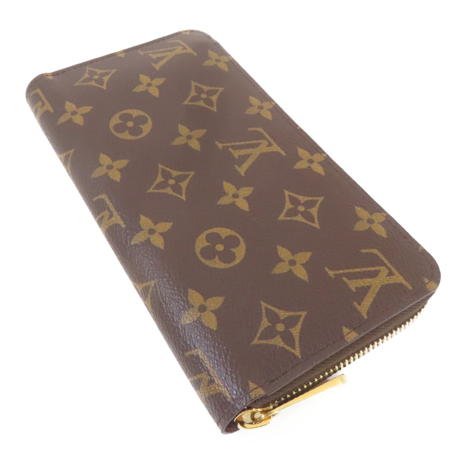 LOUIS VUITTON Monogram Zipper Long Wallet金扣長錢包啡色