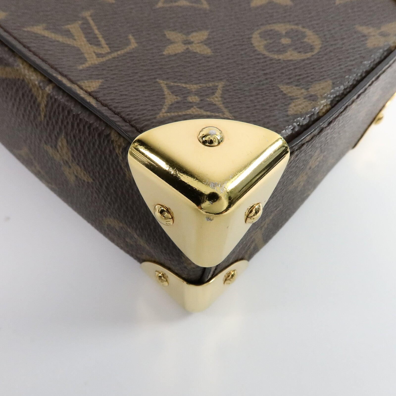 LOUIS VUITTON Monogram/Monogram Reverse Camera Box金扣鏈帶手挽肩背兩用袋