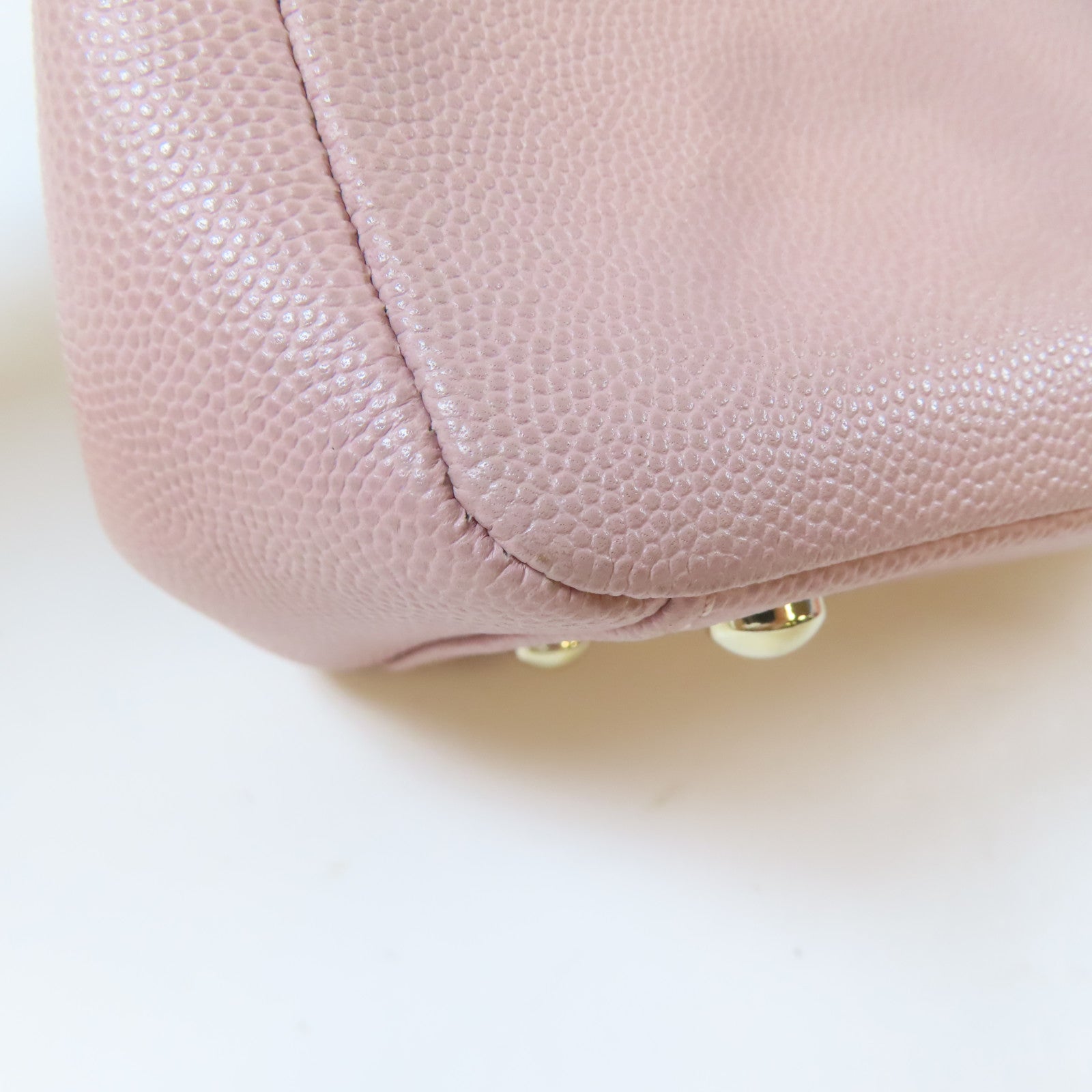 CHANEL 【激減優惠】Caviar皮革Matelasse Chain Shoulder Bag金扣手挽肩背兩用袋粉紅色