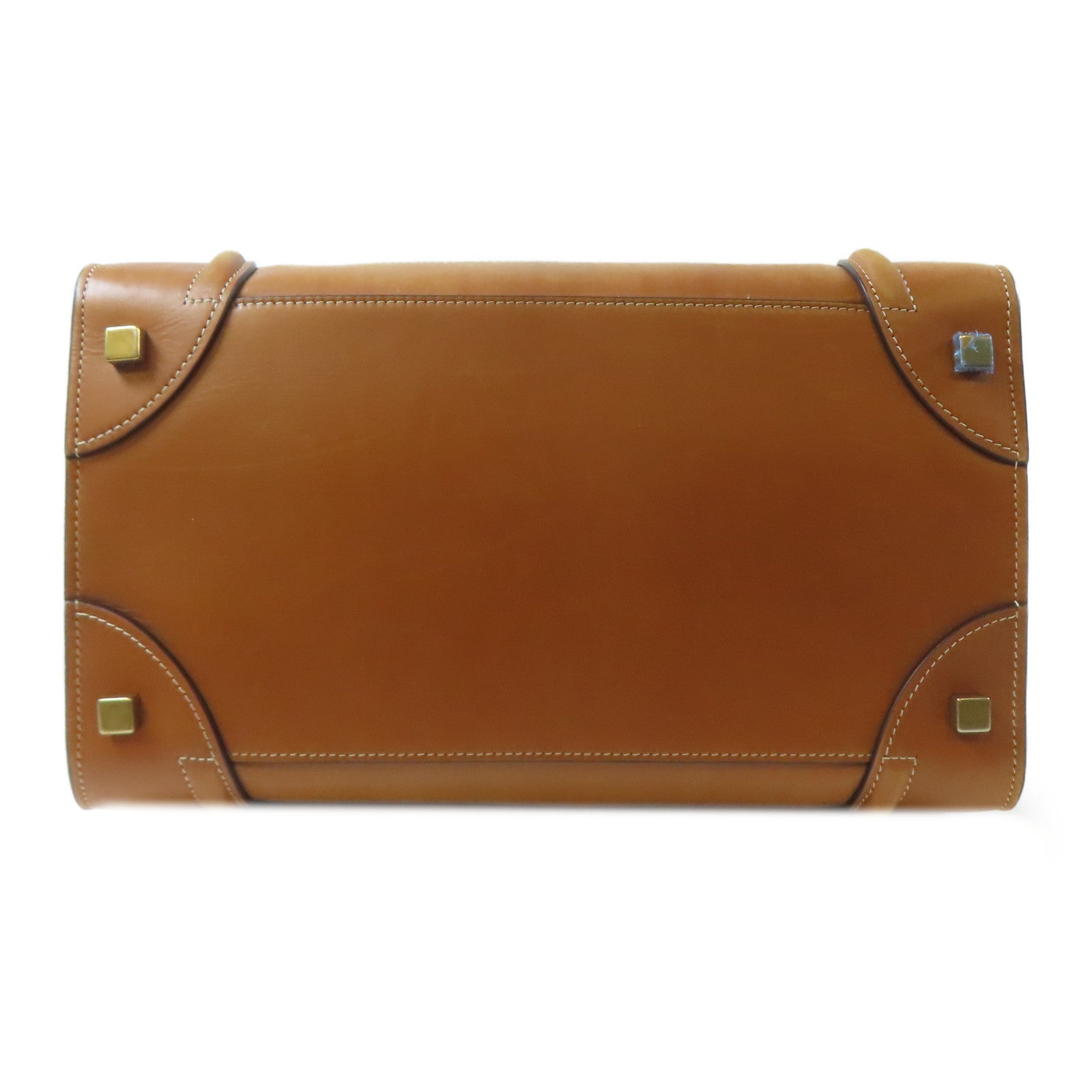 CELINE 牛皮皮革Luggage金扣手挽袋啡色
