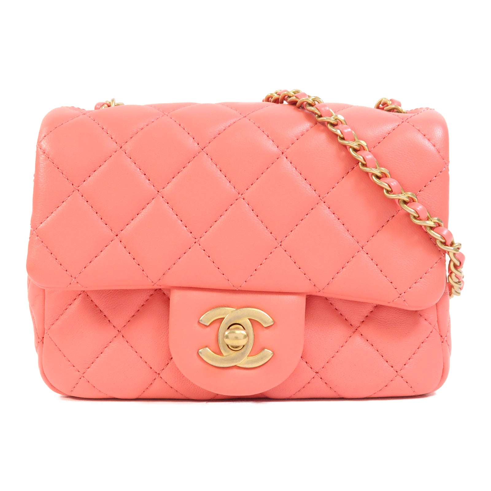 CHANEL 【激減優惠】羊皮皮革Mini Classic 17金扣鏈帶肩背袋