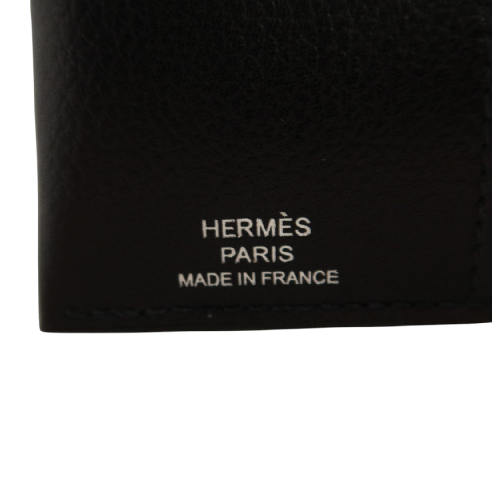 HERMES Evergrain皮革R.M.S Passport銀扣護照套Noir
