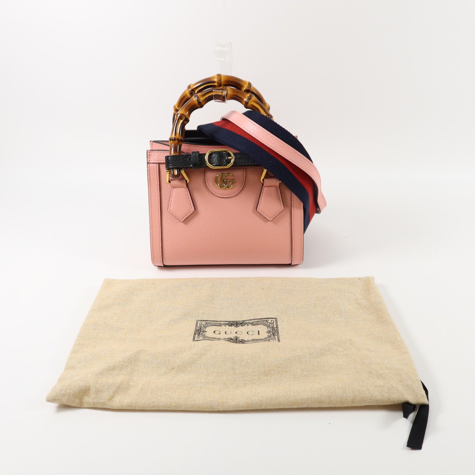 GUCCI 牛皮皮革/Bamboo Diana Small Tote手挽肩背兩用袋