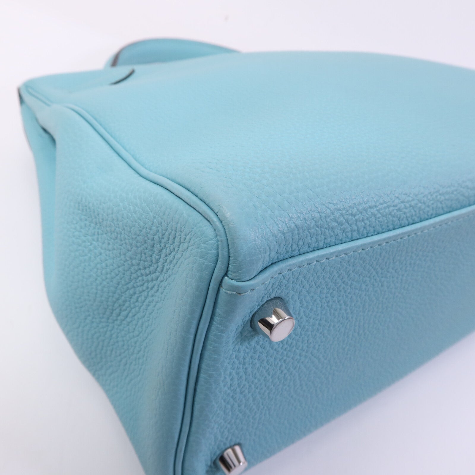 HERMES Clemence皮革Kelly 32手挽肩背兩用袋Bleu Atoll