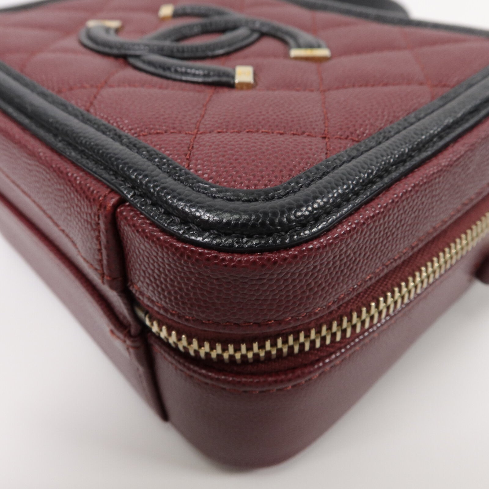 CHANEL 牛皮皮革Vanity Case鏈帶手挽肩背兩用袋