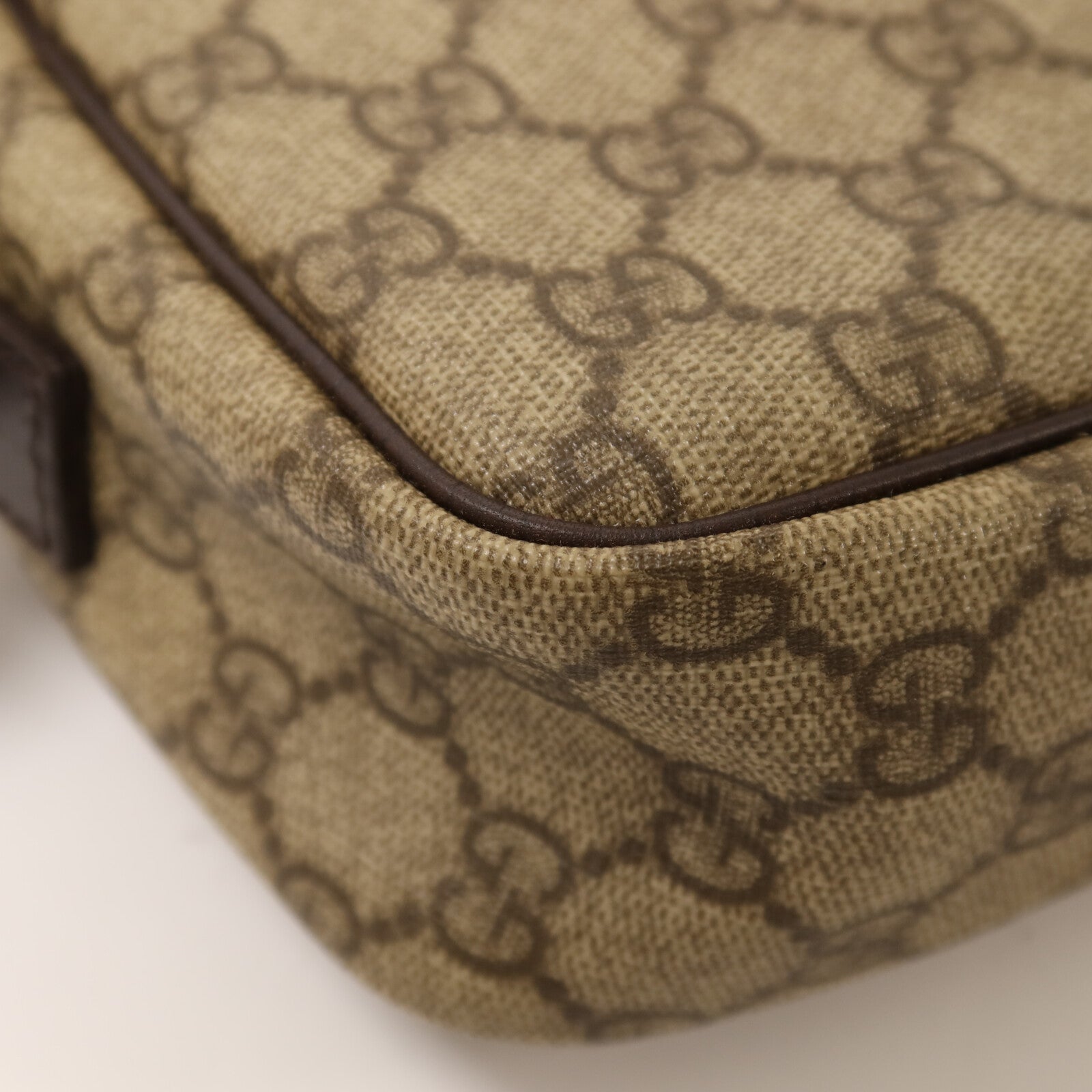 GUCCI 塗層帆布Shoulder Bag銀扣肩背袋