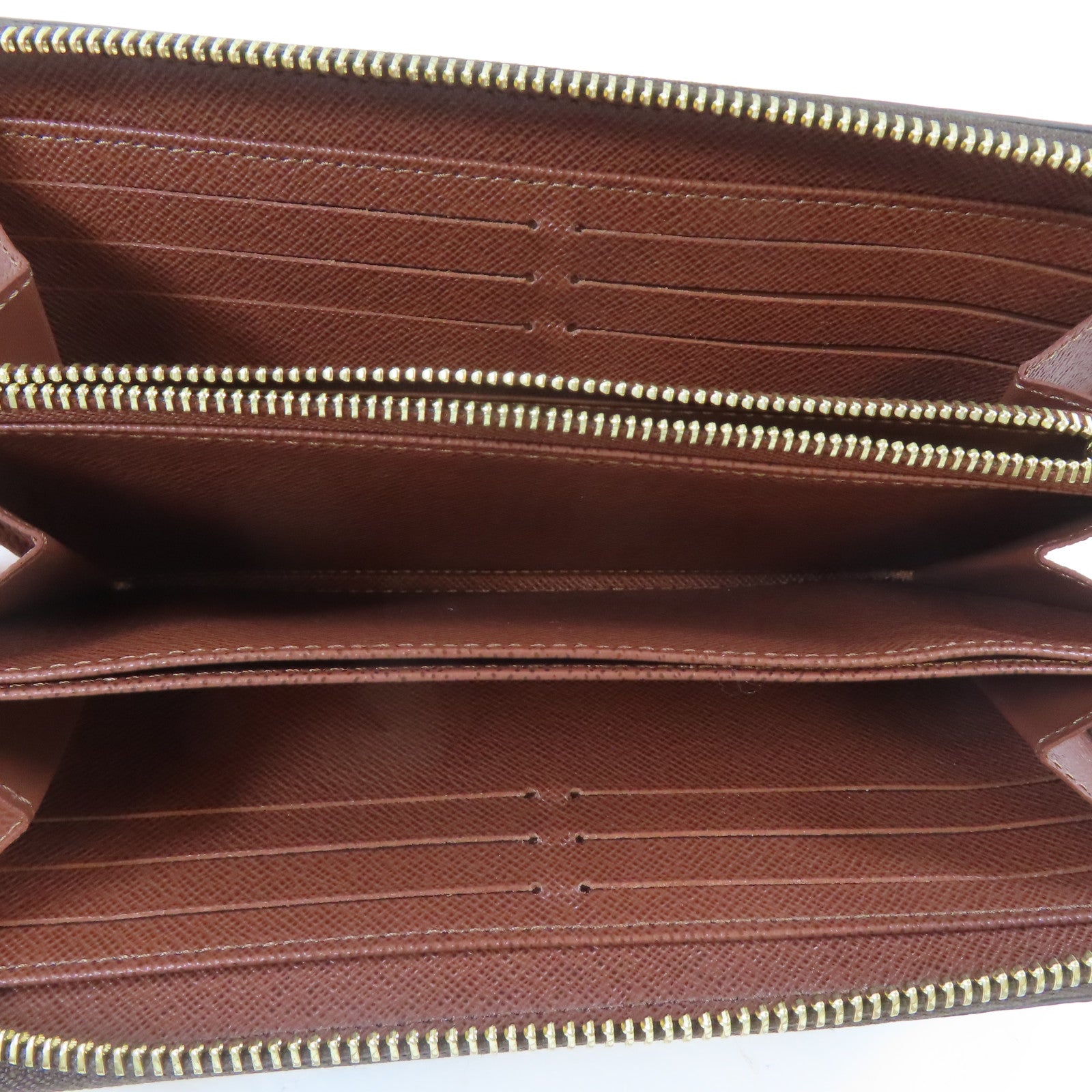LOUIS VUITTON Monogram Zipper Long Wallet金扣長錢包啡色