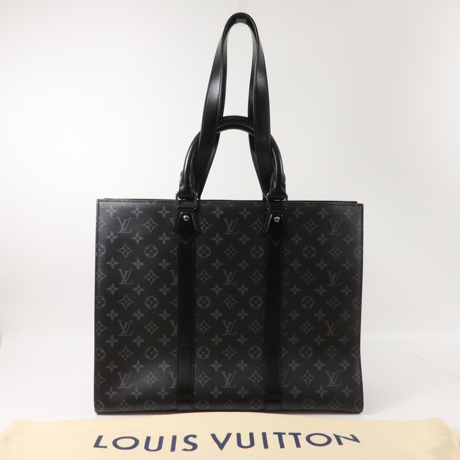 LOUIS VUITTON Monogram Eclipse Sac Plat 24H手挽肩背兩用袋