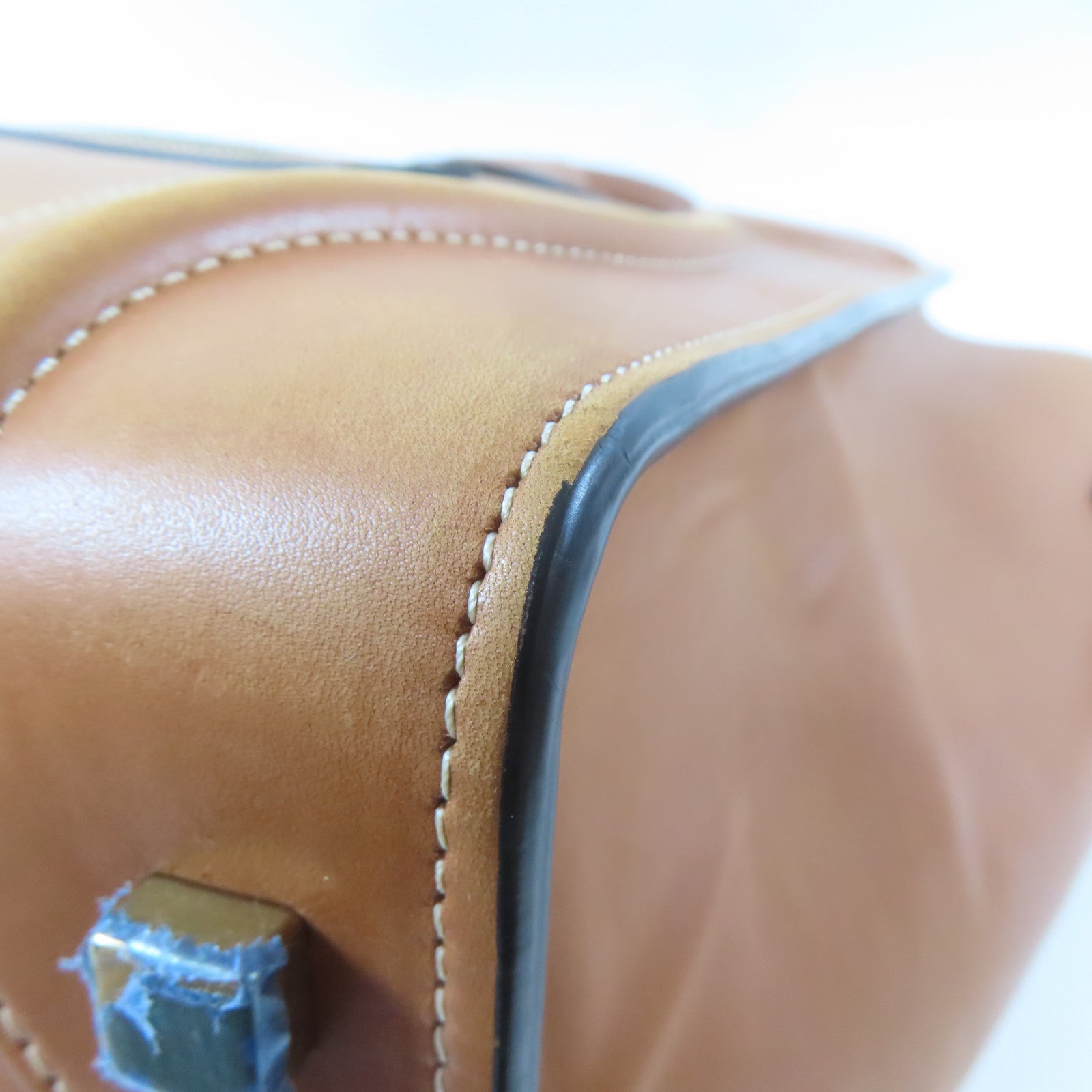 CELINE 牛皮皮革Luggage金扣手挽袋啡色