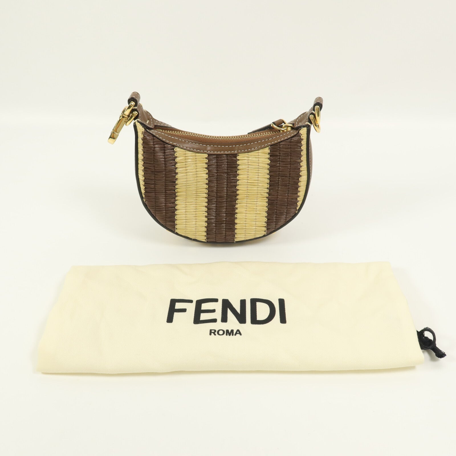 FENDI Raffia Nano Fendigraphy手挽袋
