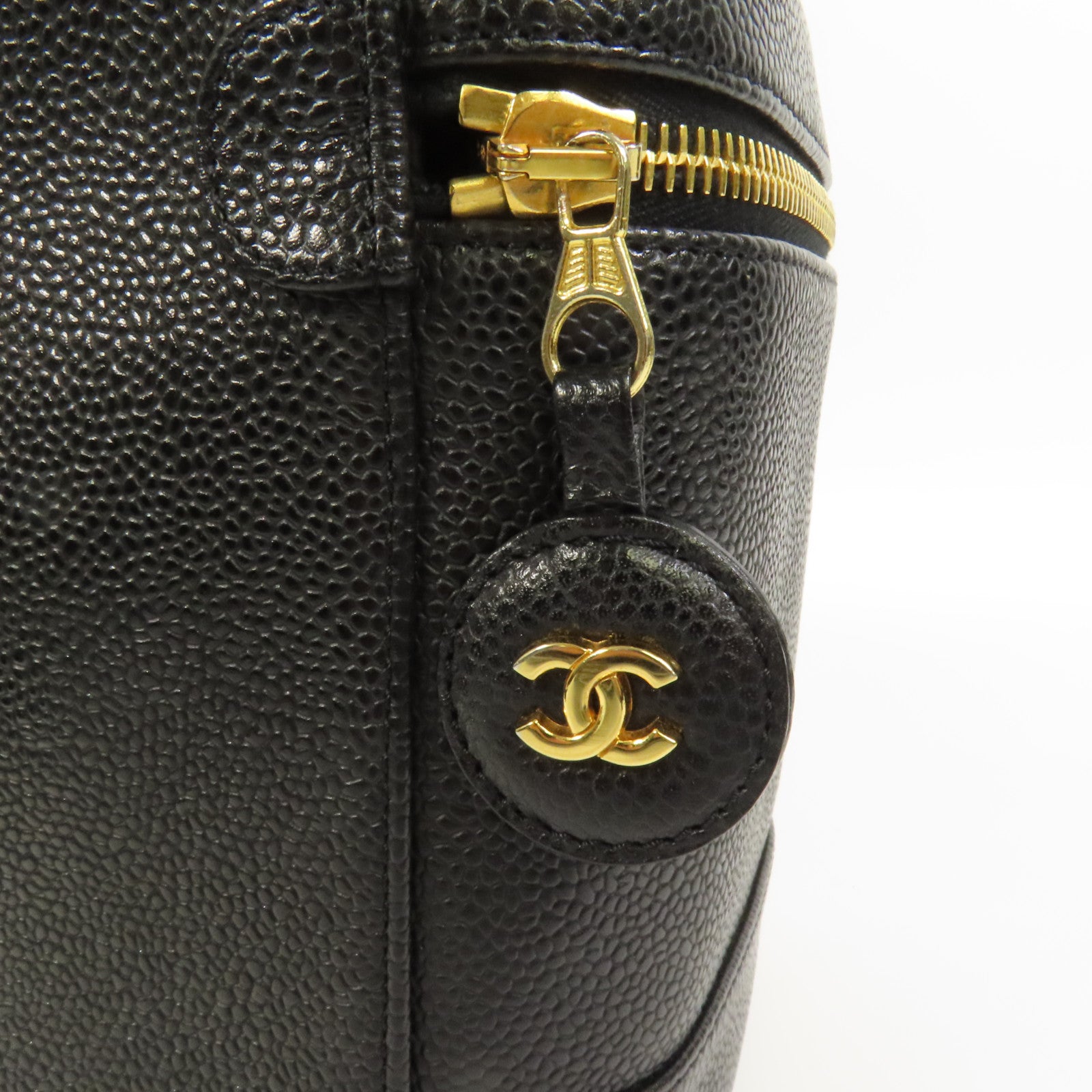 CHANEL 牛皮皮革Vintage Vanity金扣手挽袋