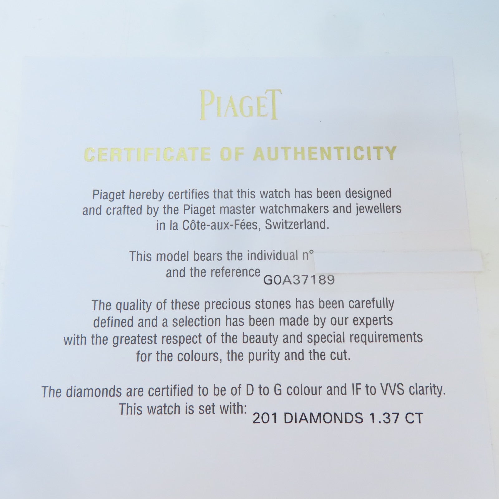 PIAGET Possession 18K玫瑰金/鑽石手錶石英機芯白色/金色