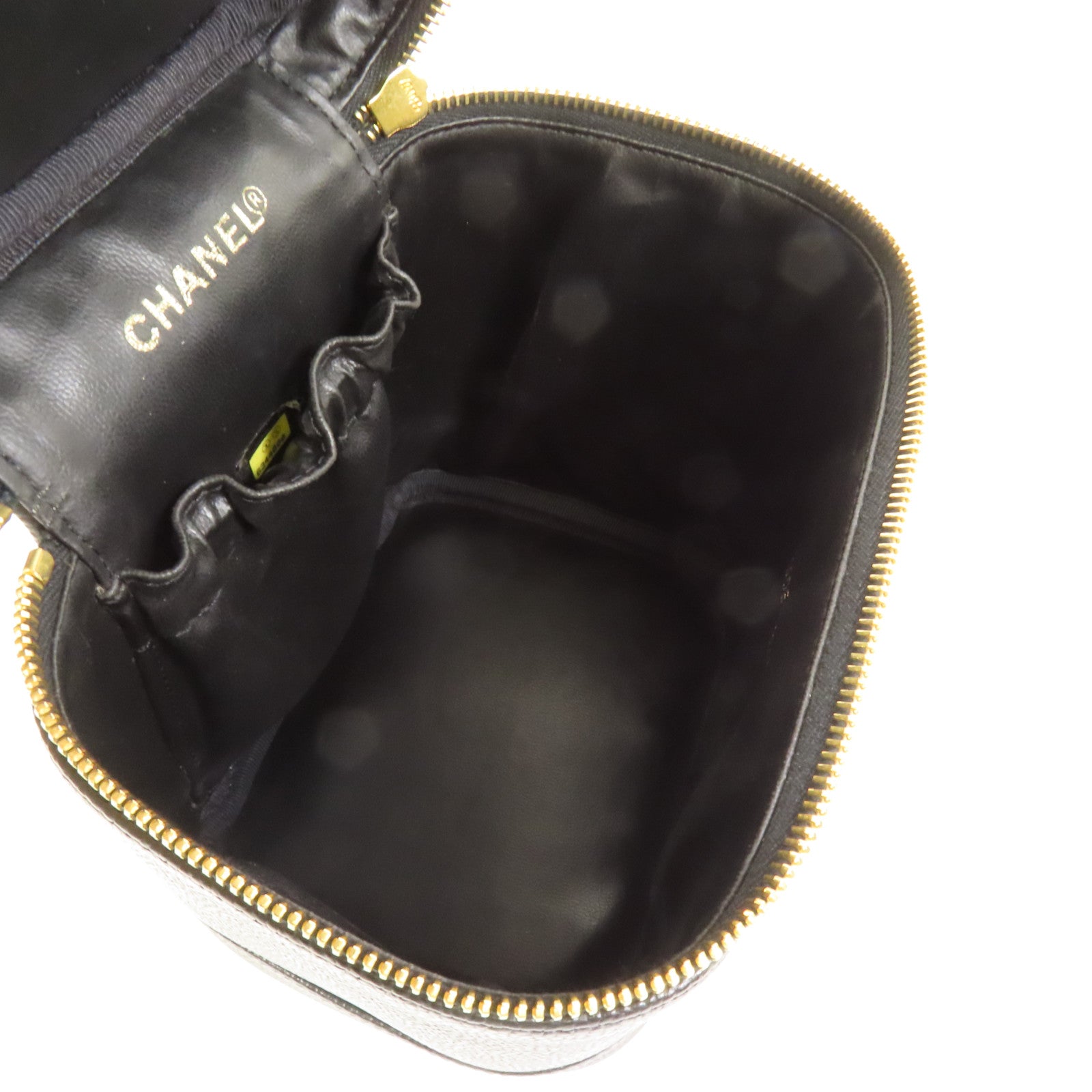 CHANEL 牛皮皮革Vintage Vanity金扣手挽袋