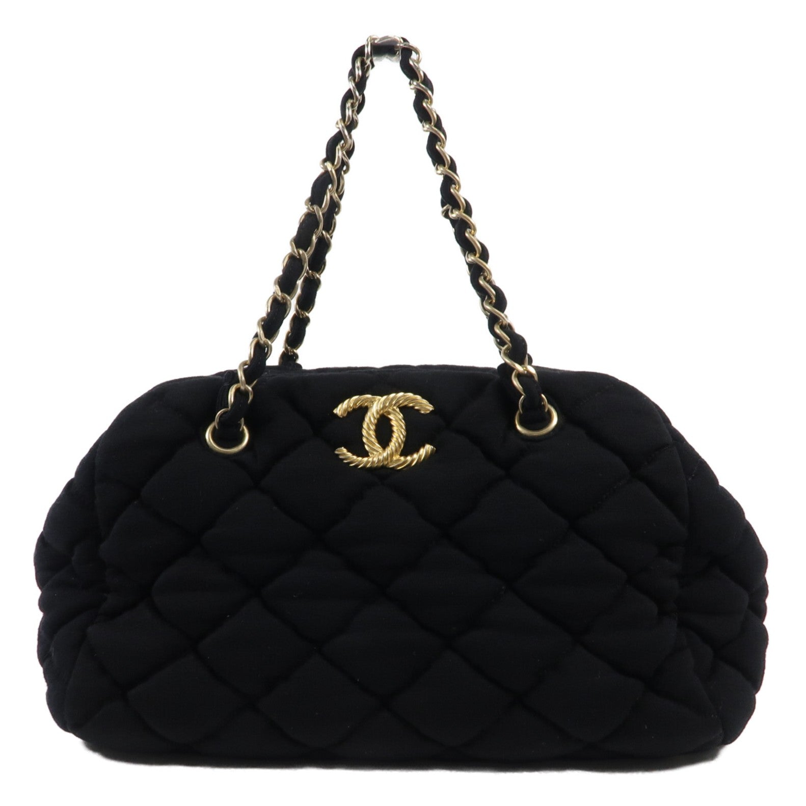 CHANEL 帆布Shoulder Bag金扣肩背袋