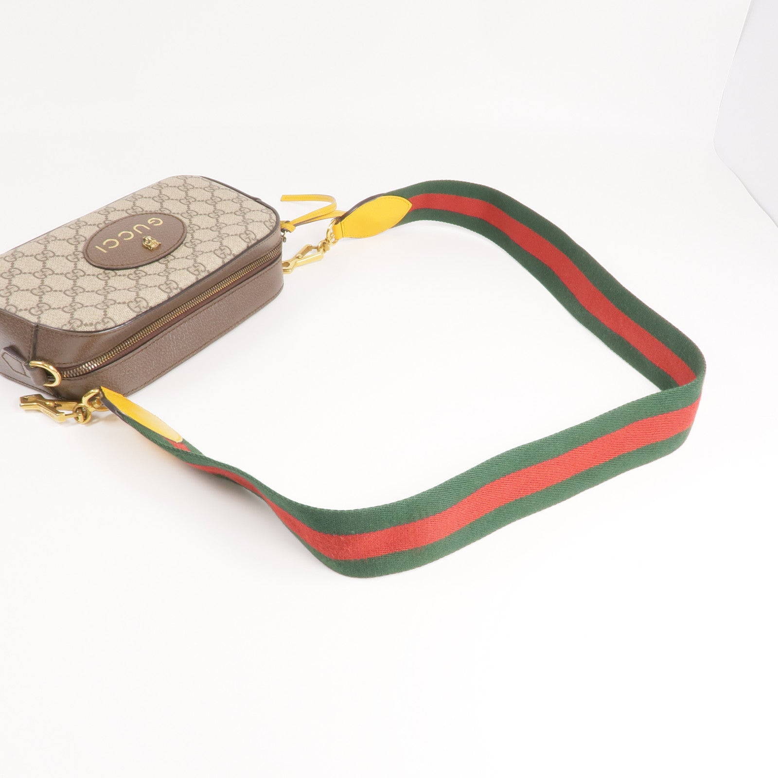 GUCCI 塗層帆布Neo Vintage GG Supreme金扣肩背袋