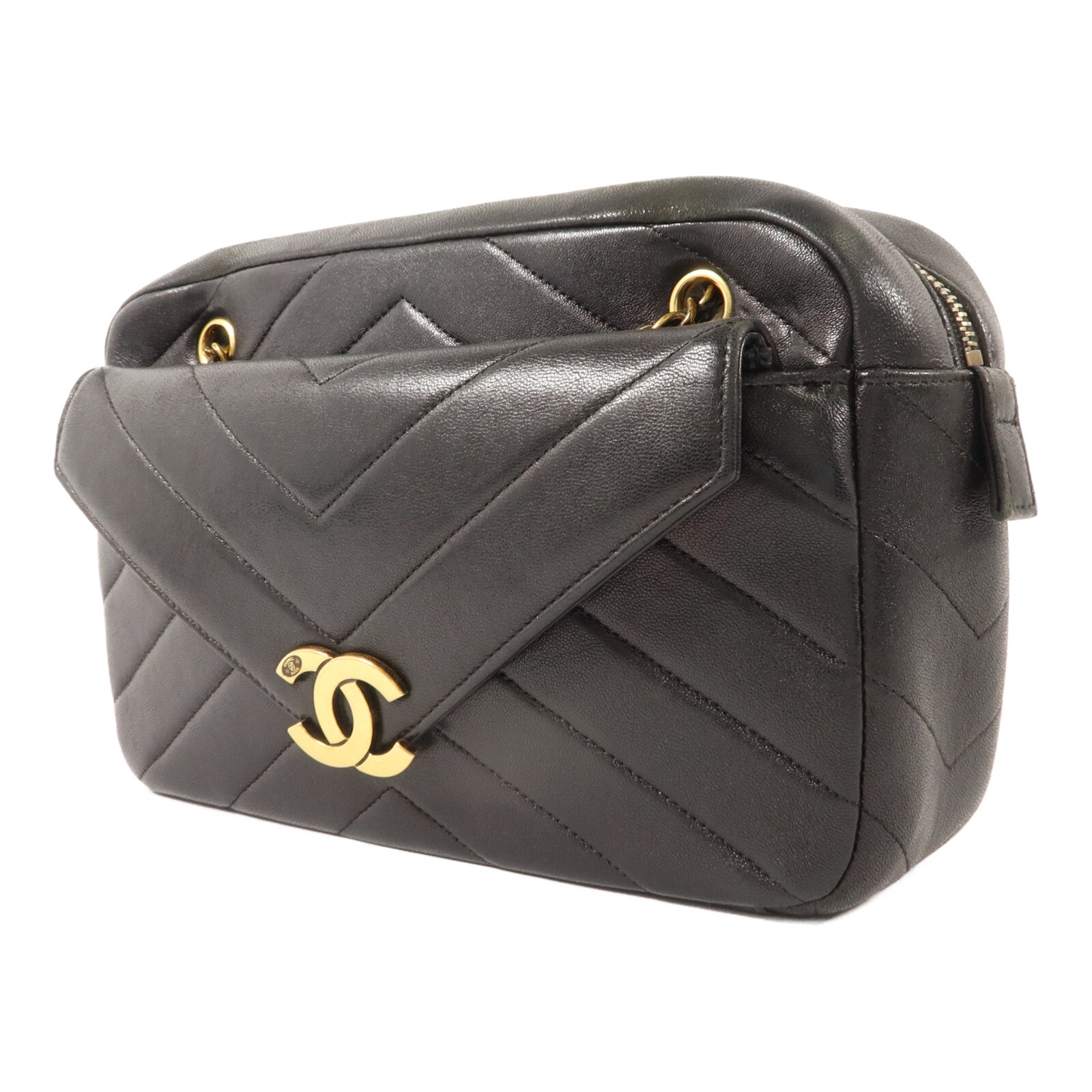 CHANEL 羊皮皮革Chain Shoulder鏈帶肩背袋