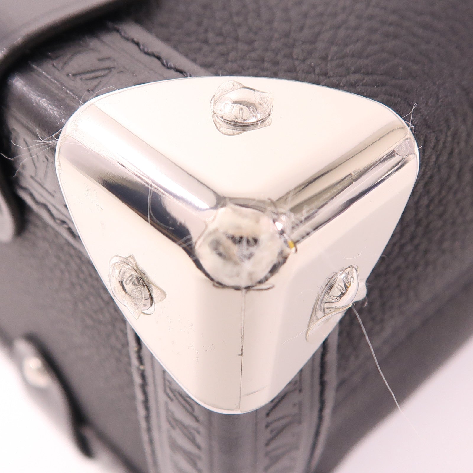 LOUIS VUITTON 牛皮皮革Side Trunk MM銀扣手挽肩背兩用袋