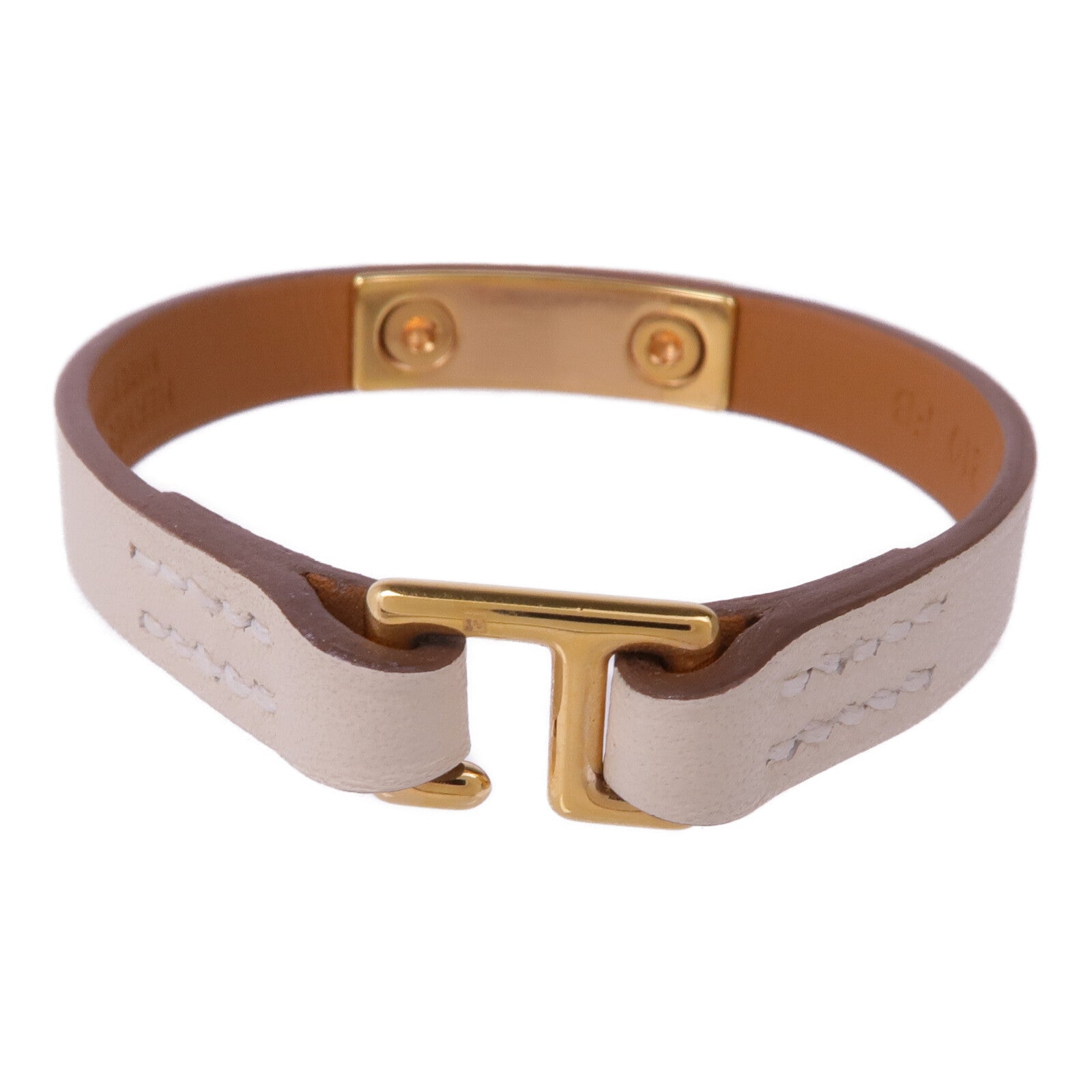 HERMES Swift皮革Rivale Mini Bracelet金扣手帶