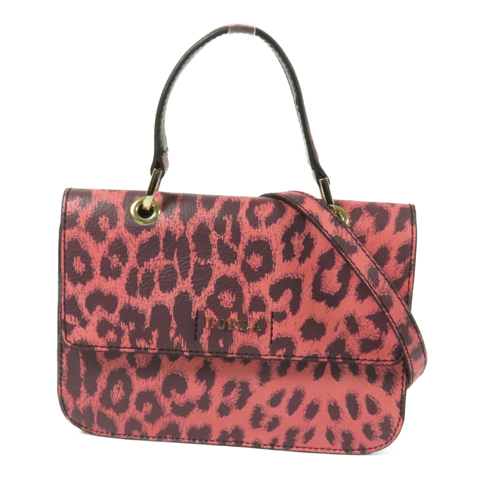 Furla 牛皮皮革Shoulder Bag金扣肩背袋