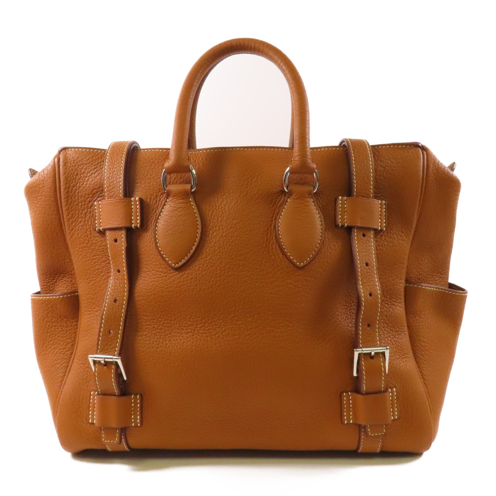 HERMES Clemence皮革Pursangle 31銀扣手挽袋Gold