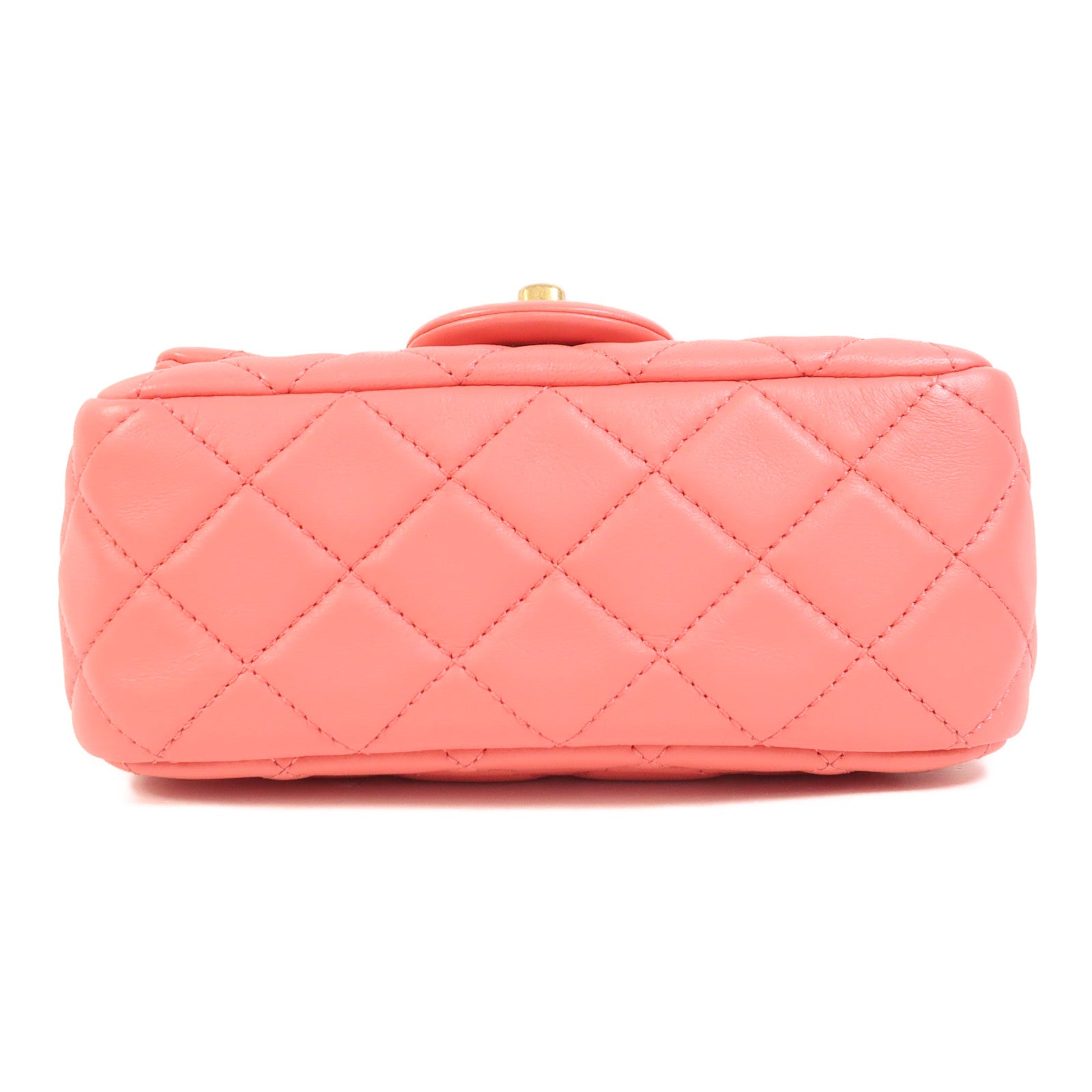 CHANEL 羊皮皮革Mini Classic 17金扣鏈帶肩背袋