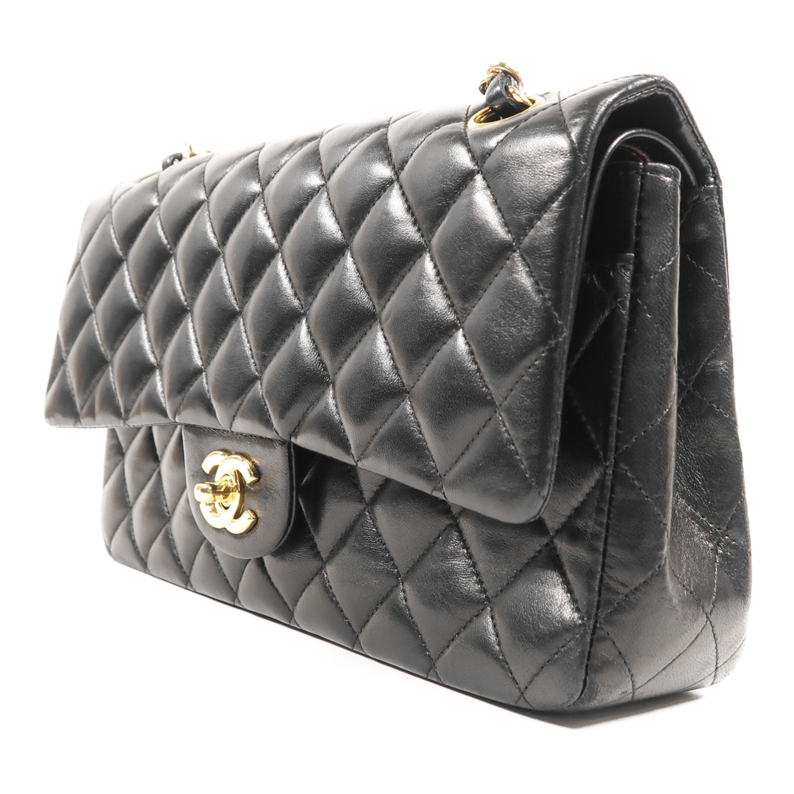 CHANEL 羊皮皮革Classic 25金扣鏈帶肩背袋