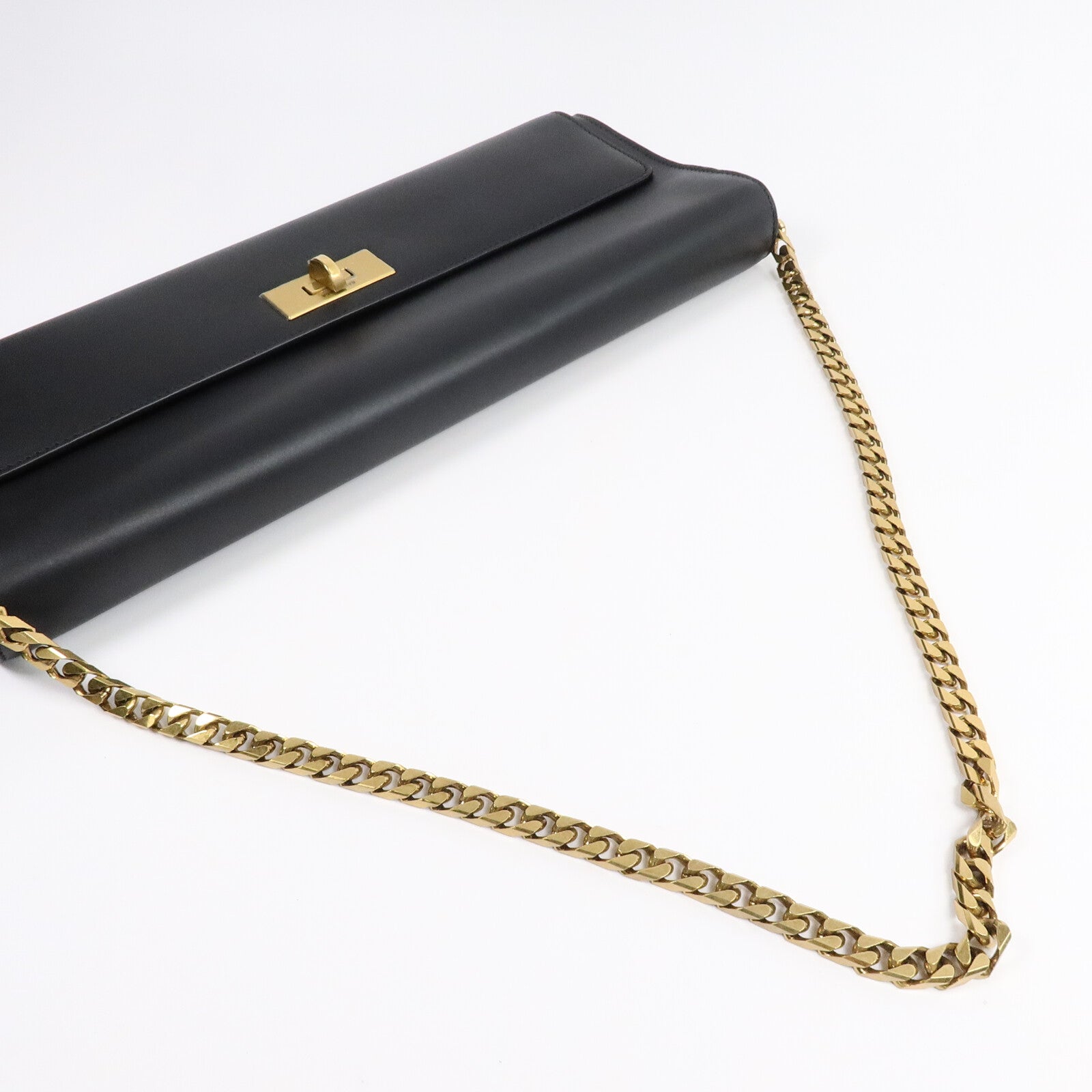 BALENCIAGA 牛皮皮革Bel Air Small Clutch On Strap鏈帶肩背袋