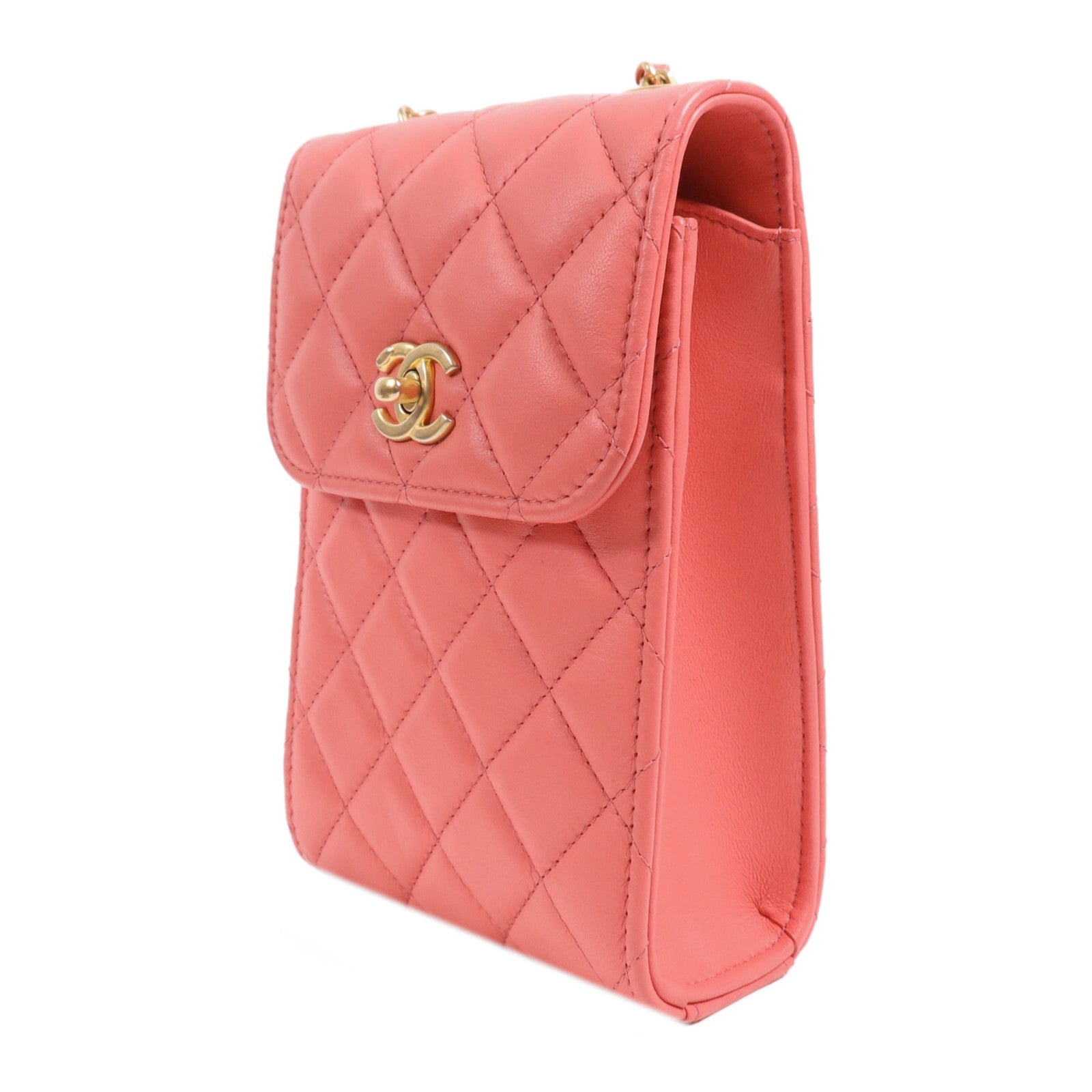 CHANEL 羊皮皮革Shoulder Bag金扣鏈帶肩背袋