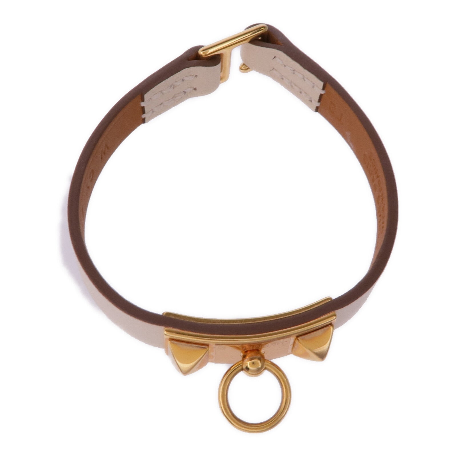 HERMES Swift皮革Rivale Mini Bracelet金扣手帶