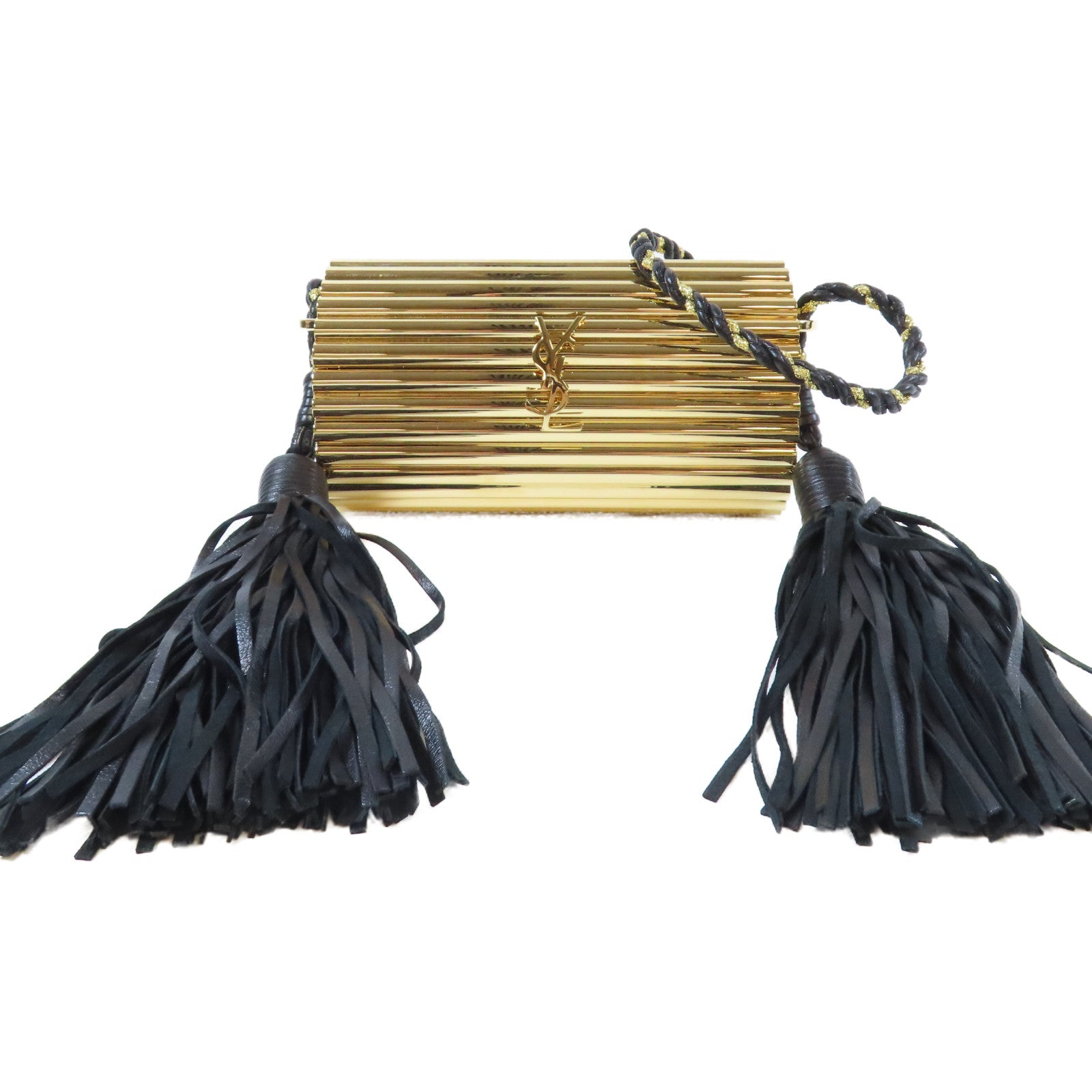 SAINT LAURENT Acrylic Ribbed Box Bag Vanity Bag 肩背袋金色
