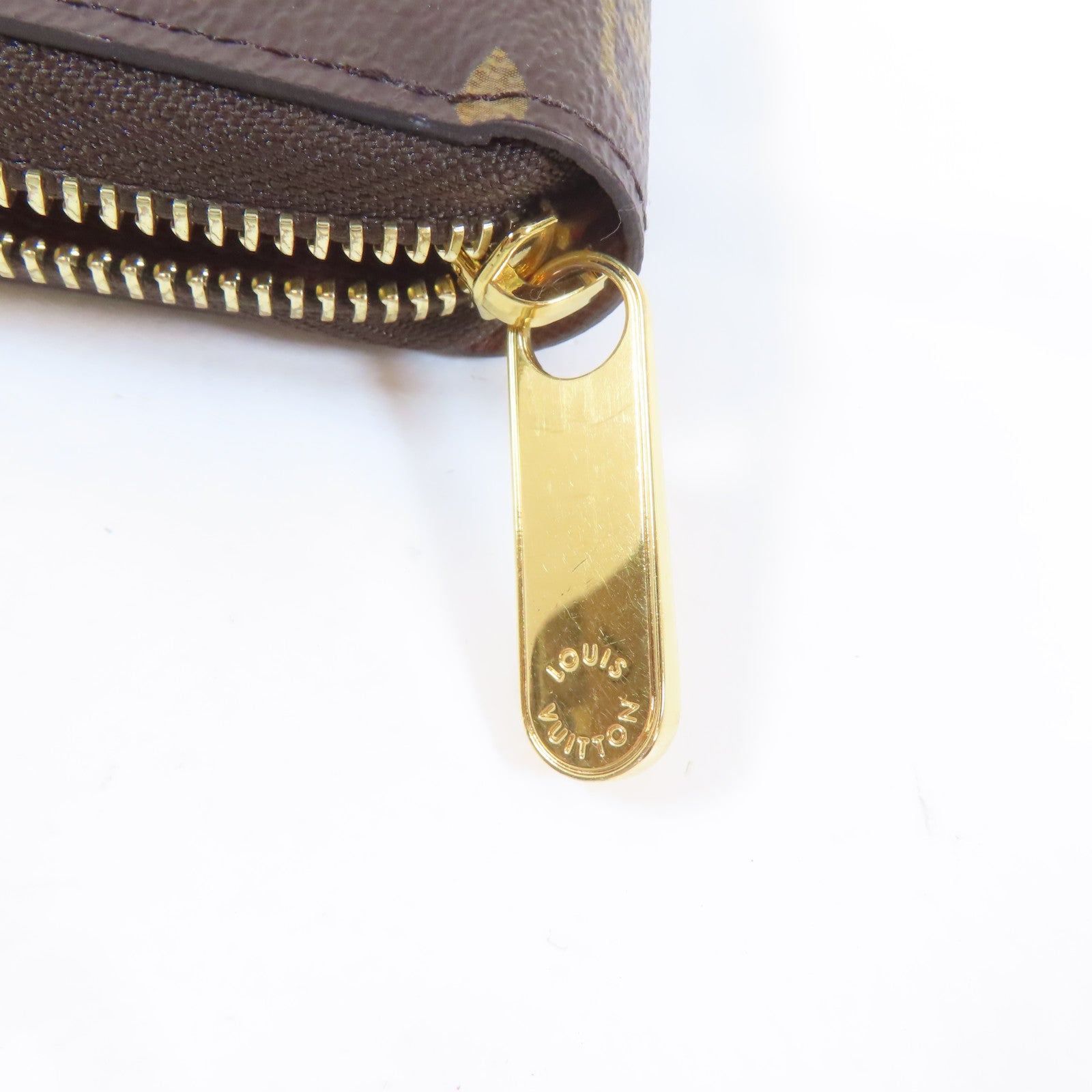LOUIS VUITTON Monogram Zipper Long Wallet金扣長錢包啡色