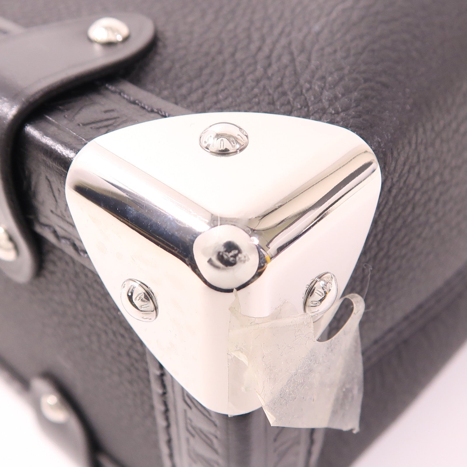 LOUIS VUITTON 牛皮皮革Side Trunk MM銀扣手挽肩背兩用袋