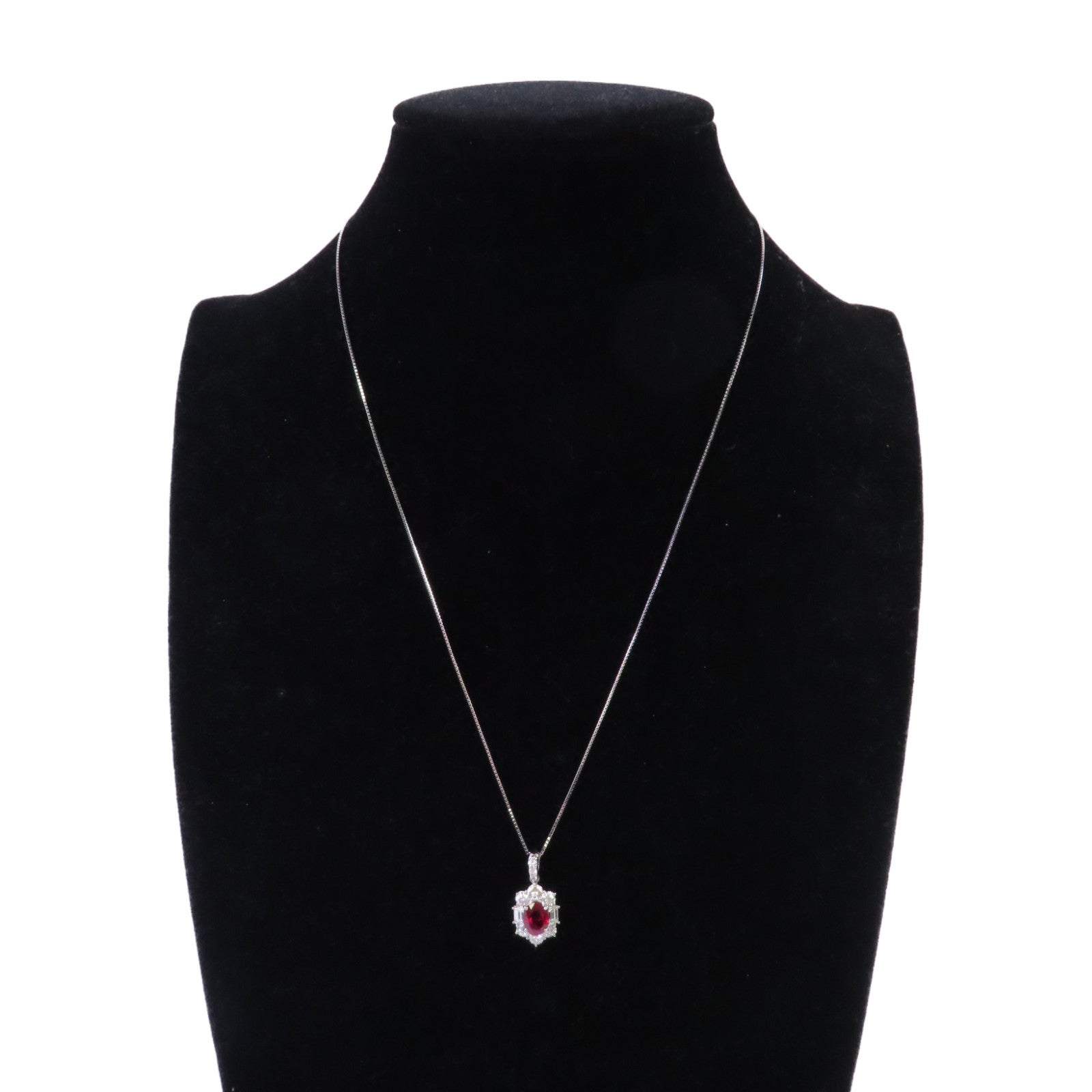 JEWELRY PT850鉑金/1.38ct紅寶石/1.15ct鑽石Ruby/Diamond Necklace項鏈