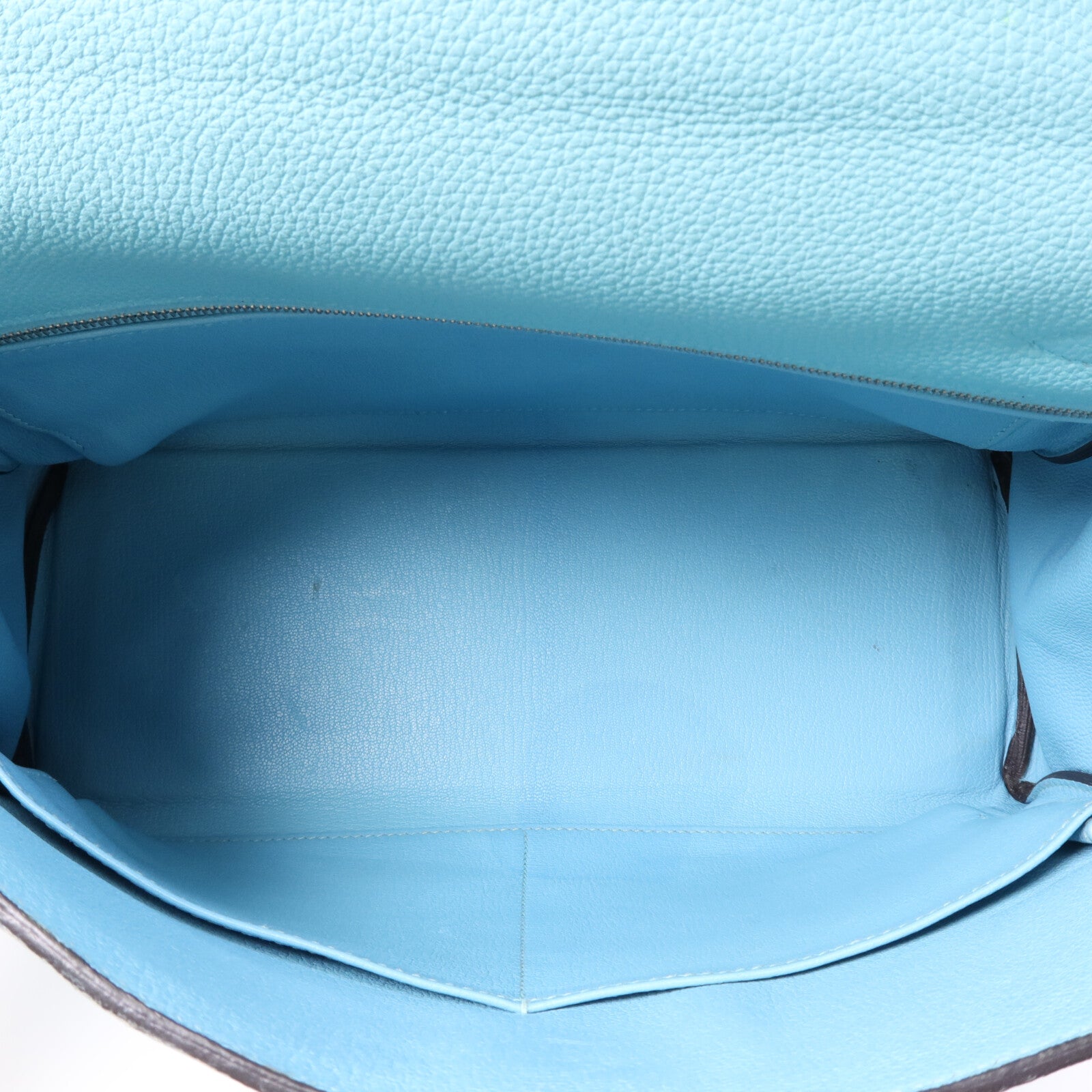 HERMES Clemence皮革Kelly 32手挽肩背兩用袋Bleu Atoll