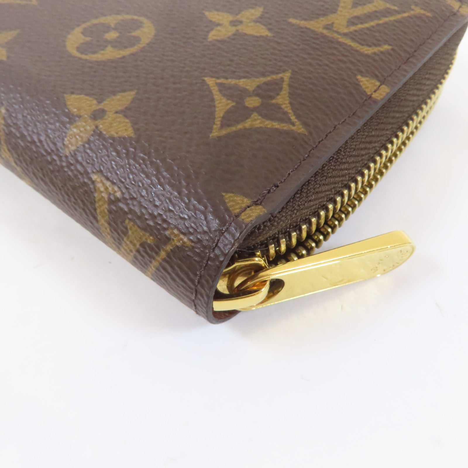 LOUIS VUITTON Monogram Zipper Long Wallet金扣長錢包啡色