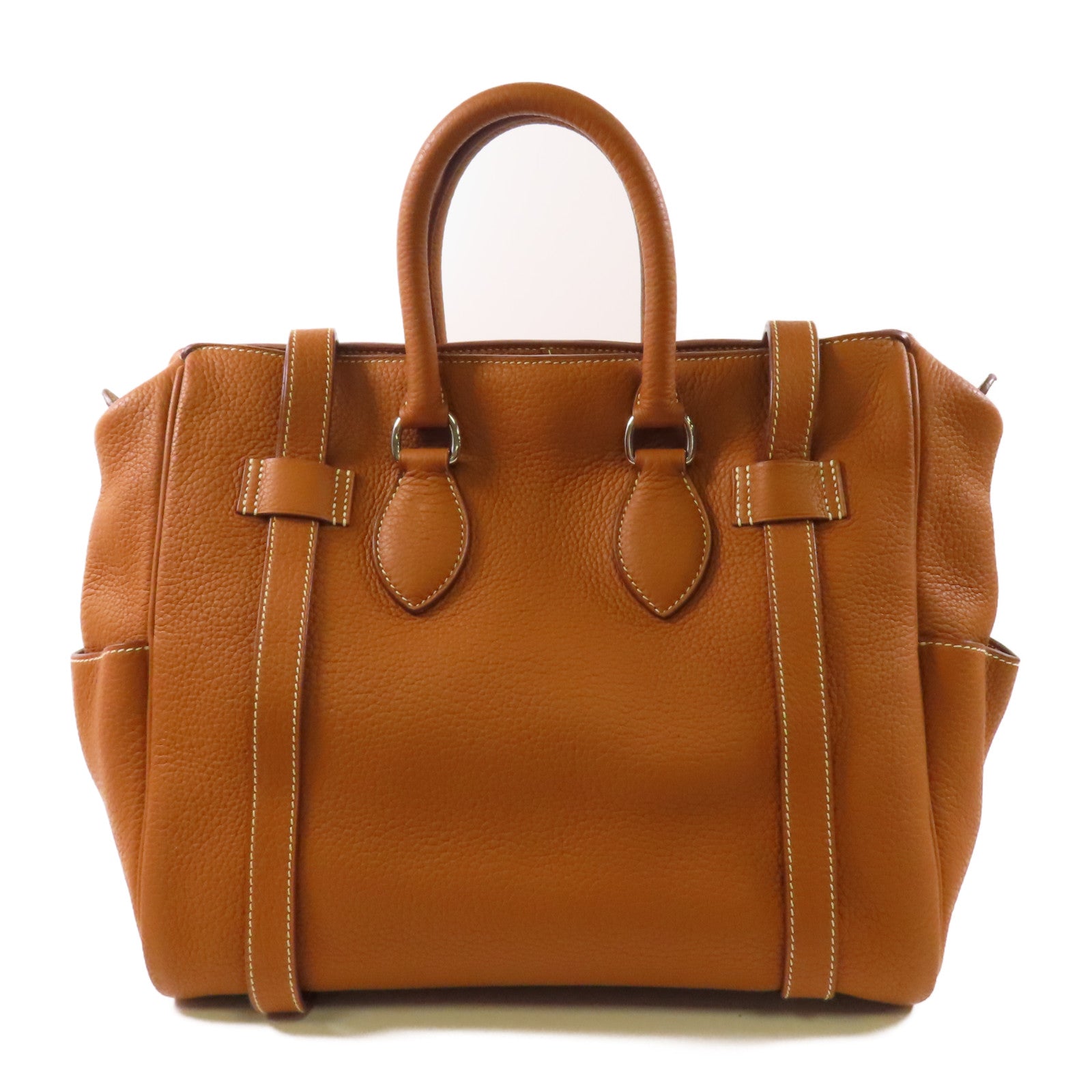 HERMES Clemence皮革Pursangle 31銀扣手挽袋Gold